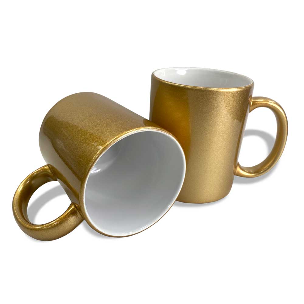 11oz Metallic Gold Ceramic Sublimation Mug