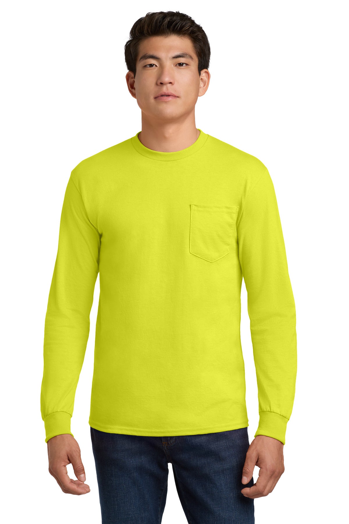 Gildan ® - Ultra Cotton ® 100% US Cotton Long Sleeve T-Shirt with Pocket. 2410