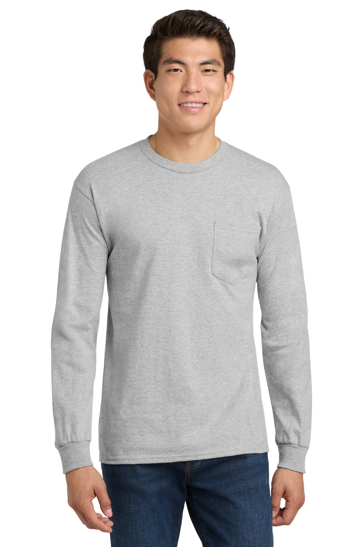 Gildan ® - Ultra Cotton ® 100% US Cotton Long Sleeve T-Shirt with Pocket. 2410