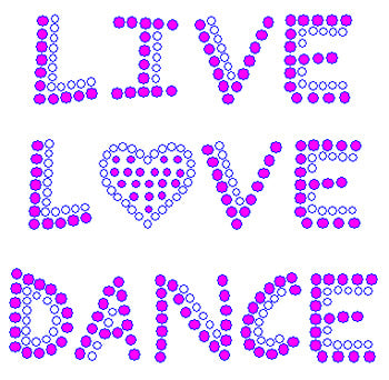 2 Color Live Love Dance with heart