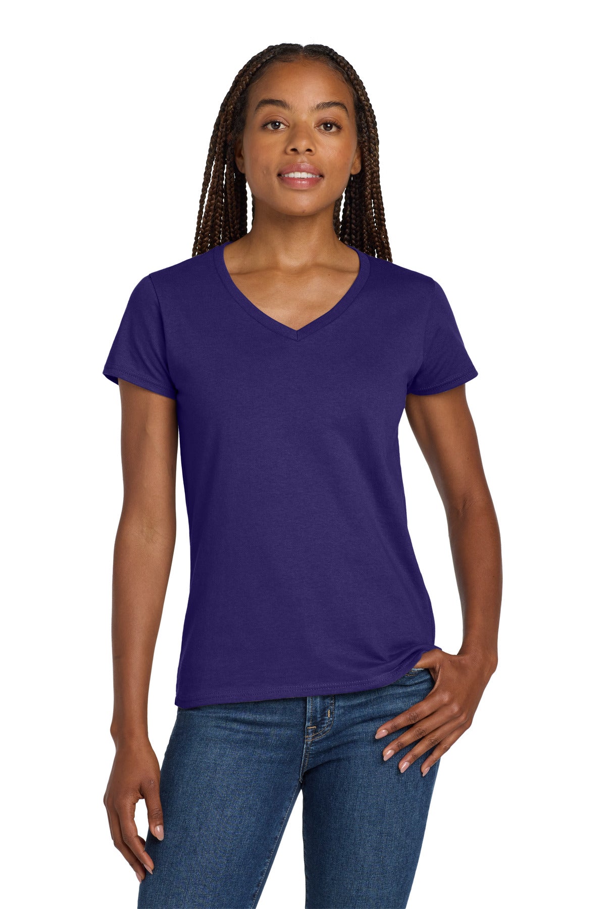 Gildan ® Women's Heavy Cotton ™ 100% Cotton V-Neck T-Shirt. 5V00L