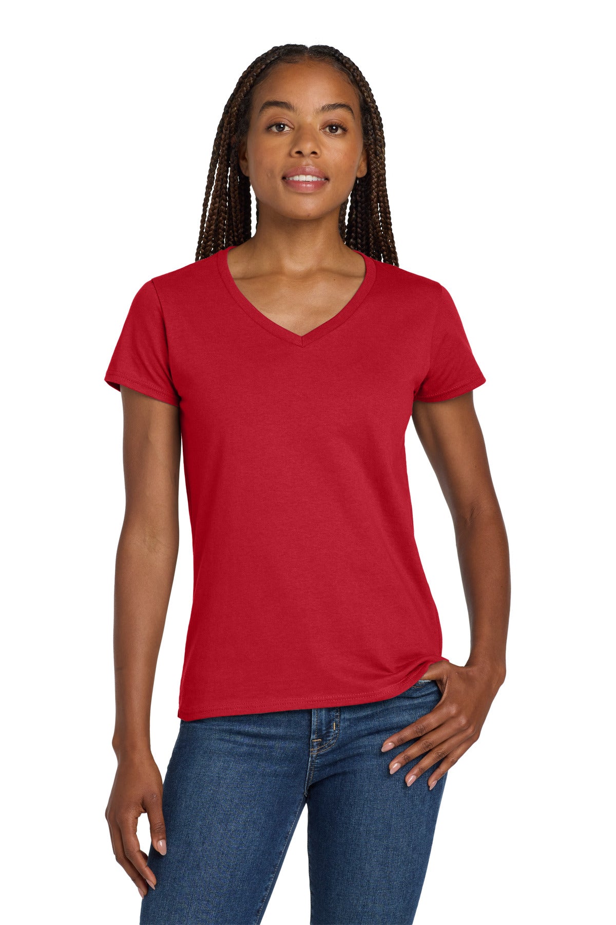 Gildan ® Women's Heavy Cotton ™ 100% Cotton V-Neck T-Shirt. 5V00L