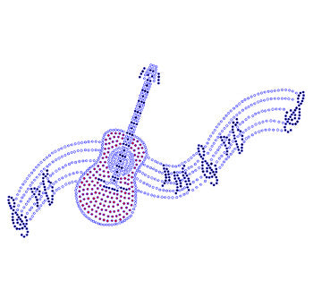 Acoustic Guitar on Music Notes
