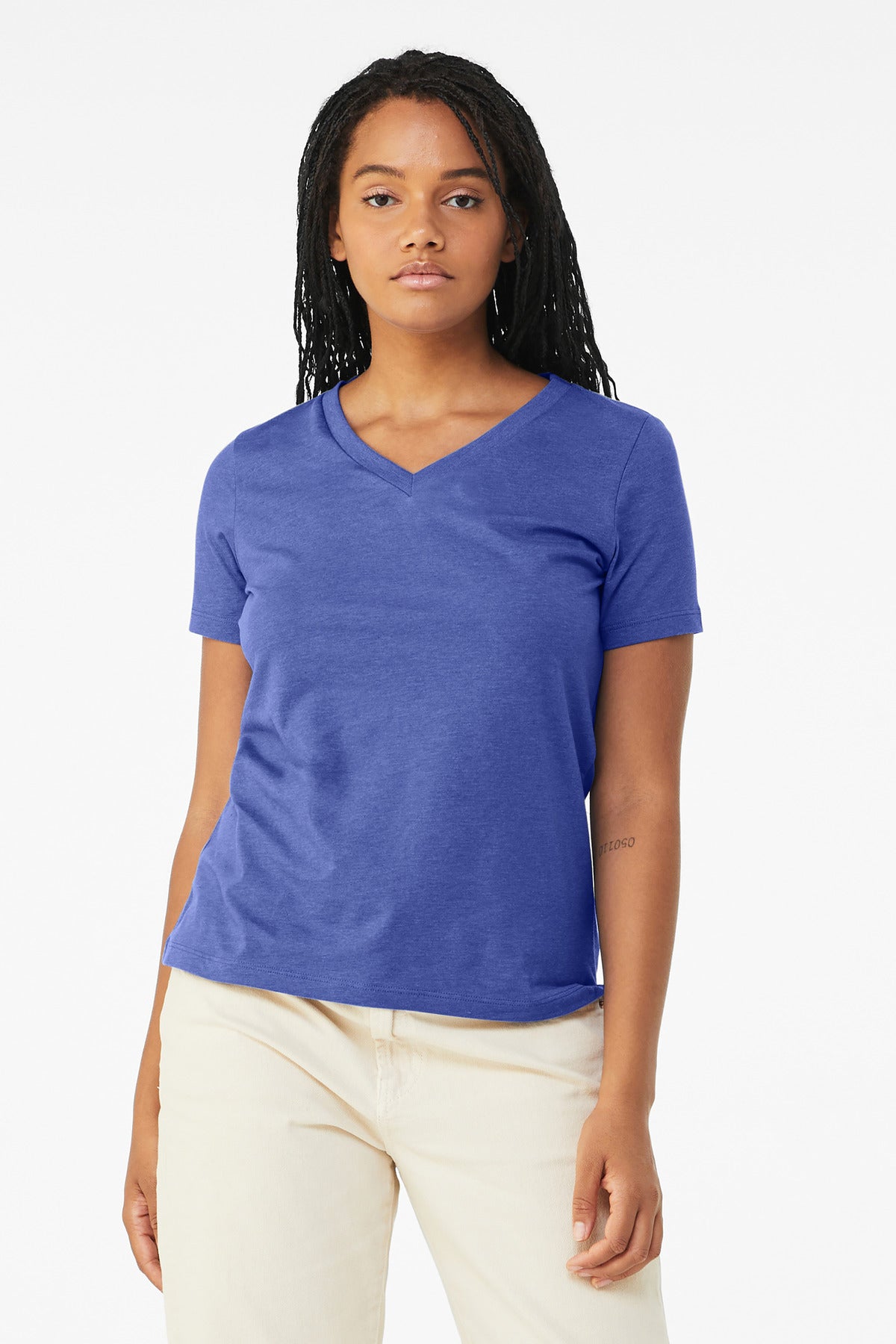 BELLA+CANVAS ® Women's Relaxed Heather CVC V-Neck Tee BC6405CVC