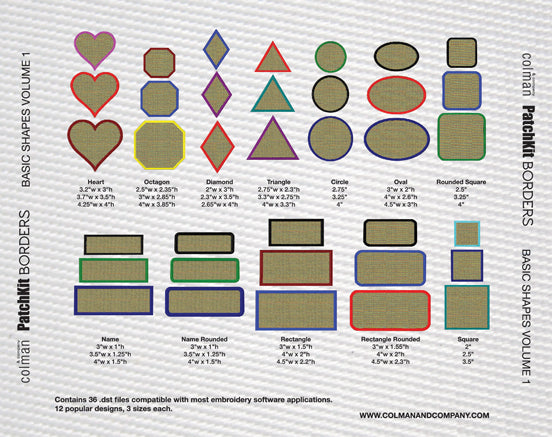 PatchKit Digitized Borders - Standard Shapes