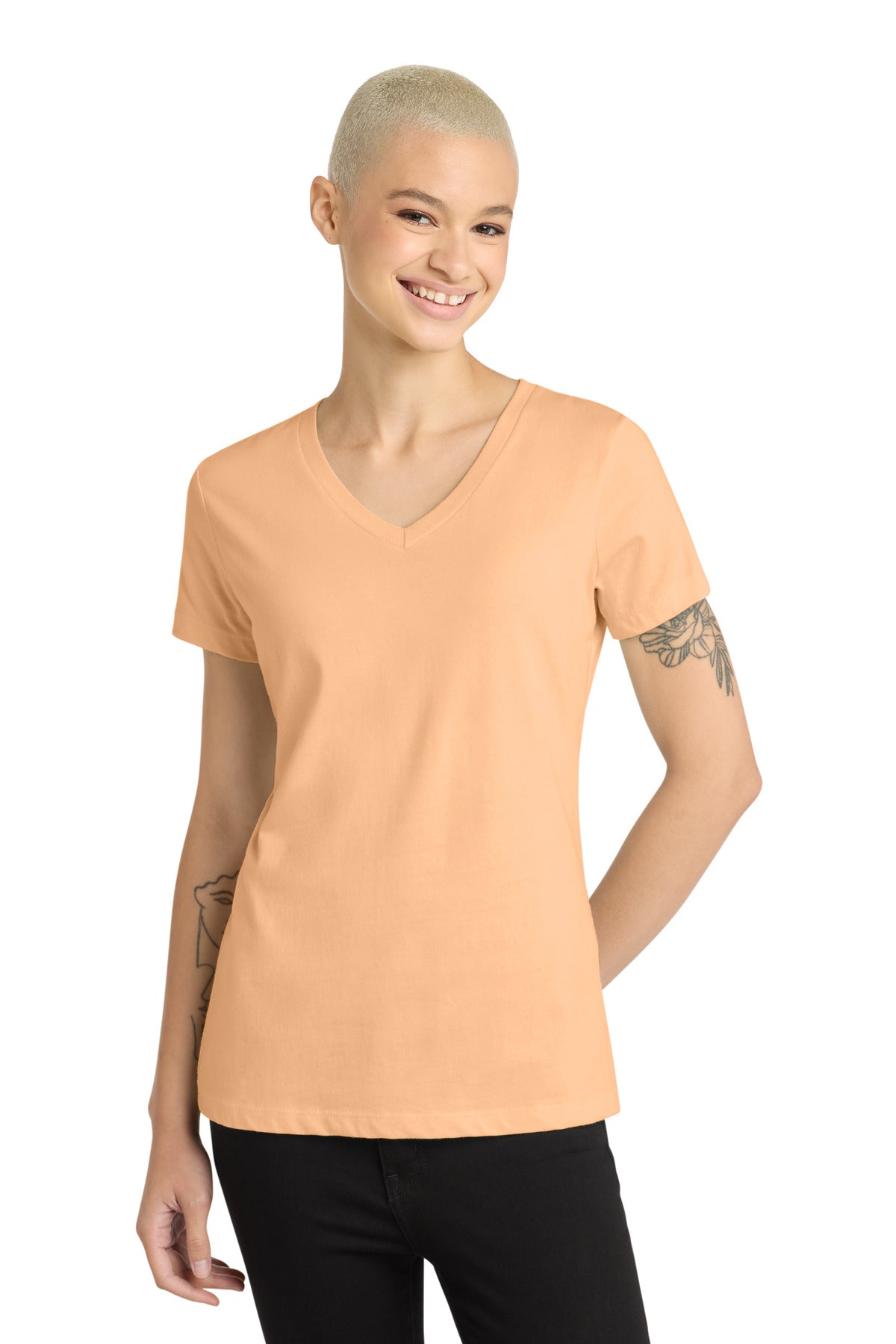 District ® - Women's Perfect Weight ® V-Neck Tee. DM1170L