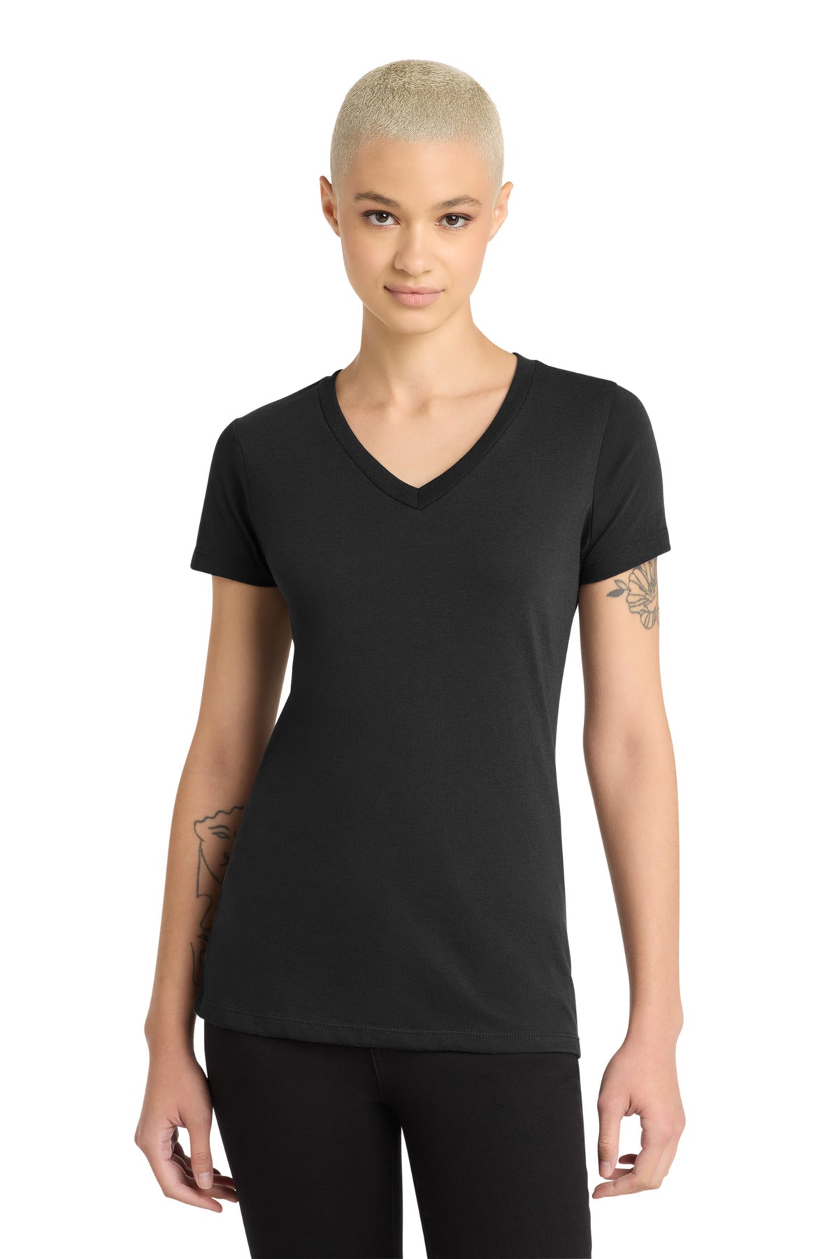 District ® Women's Perfect Blend ® CVC V-Neck Tee. DM1190L
