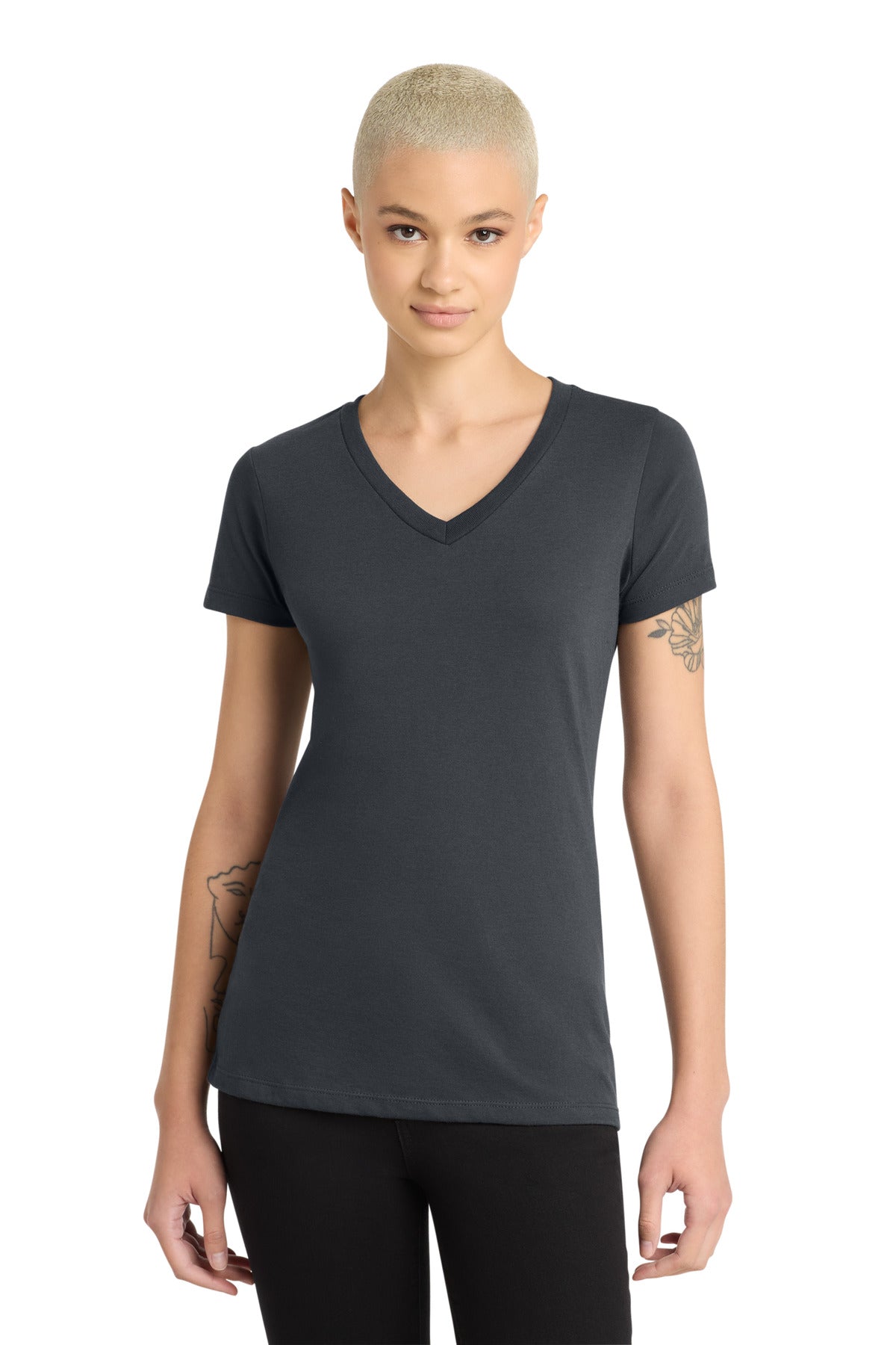 District ® Women's Perfect Blend ® CVC V-Neck Tee. DM1190L