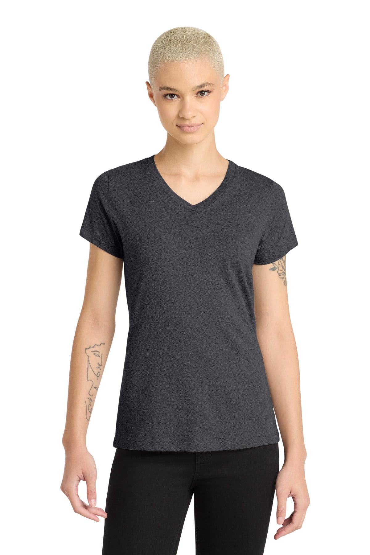 District ® Women's Perfect Blend ® CVC V-Neck Tee. DM1190L