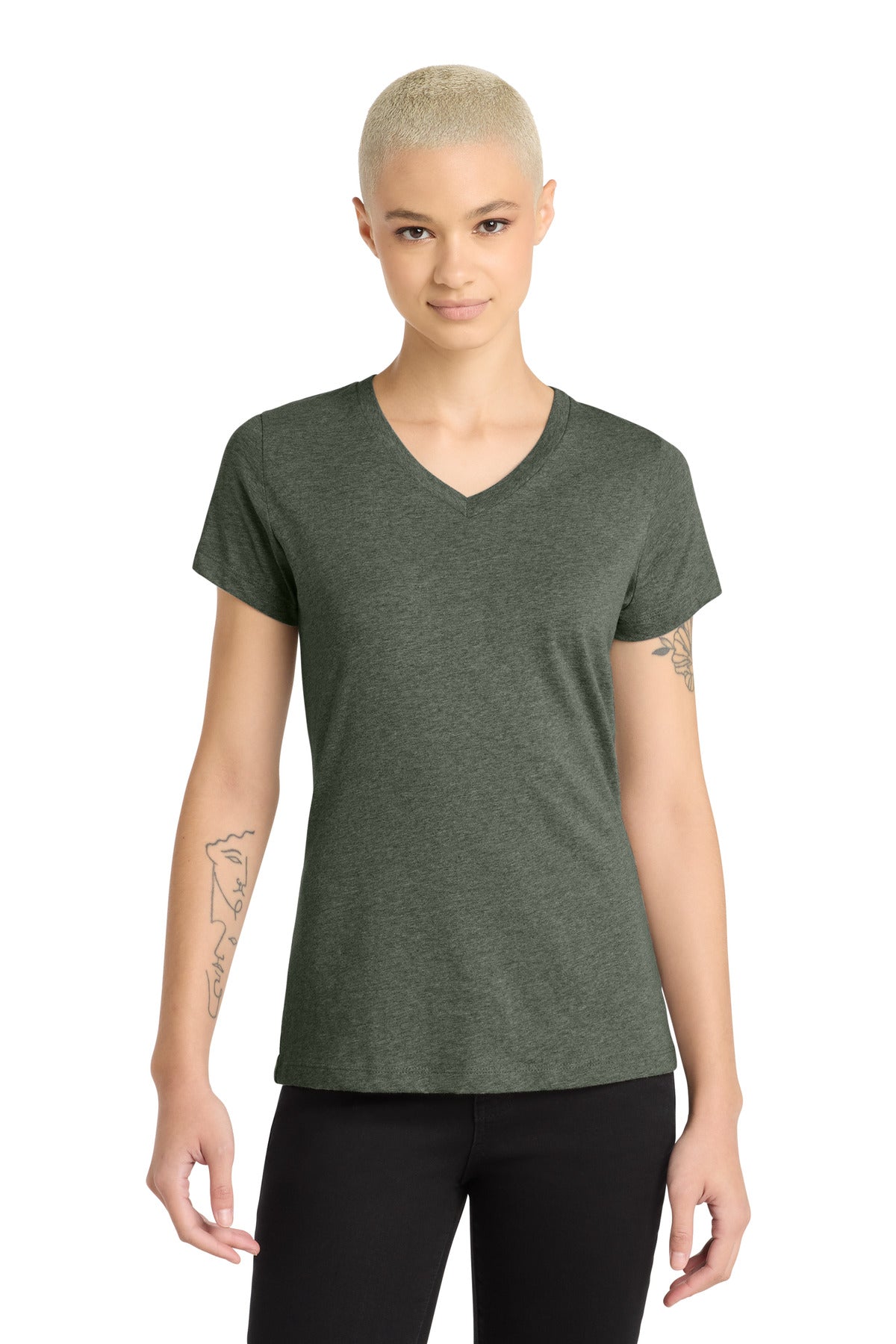 District ® Women's Perfect Blend ® CVC V-Neck Tee. DM1190L