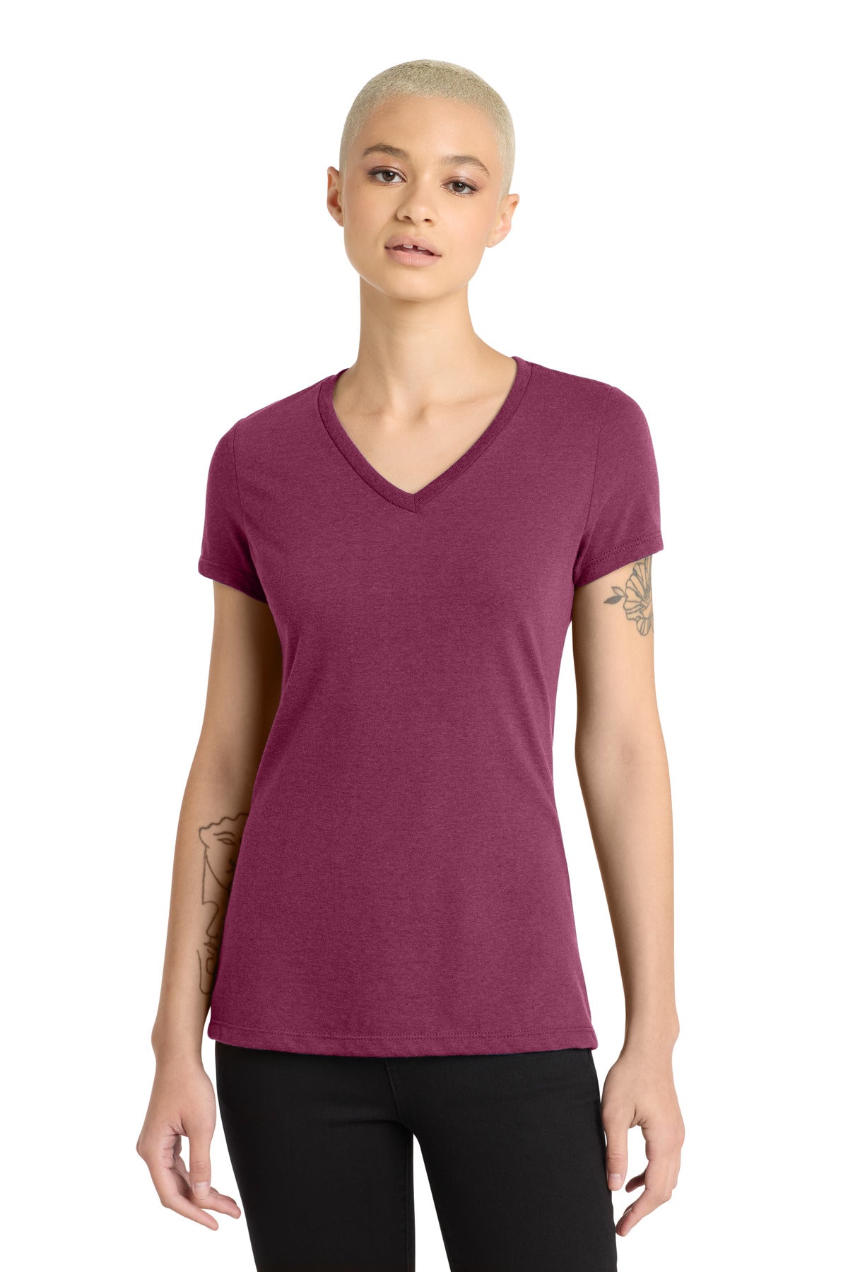 District ® Women's Perfect Blend ® CVC V-Neck Tee. DM1190L