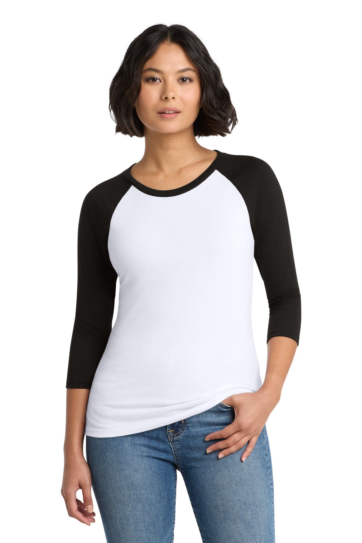 District ® Women's Perfect Tri ® 3/4-Sleeve Raglan. DM136L