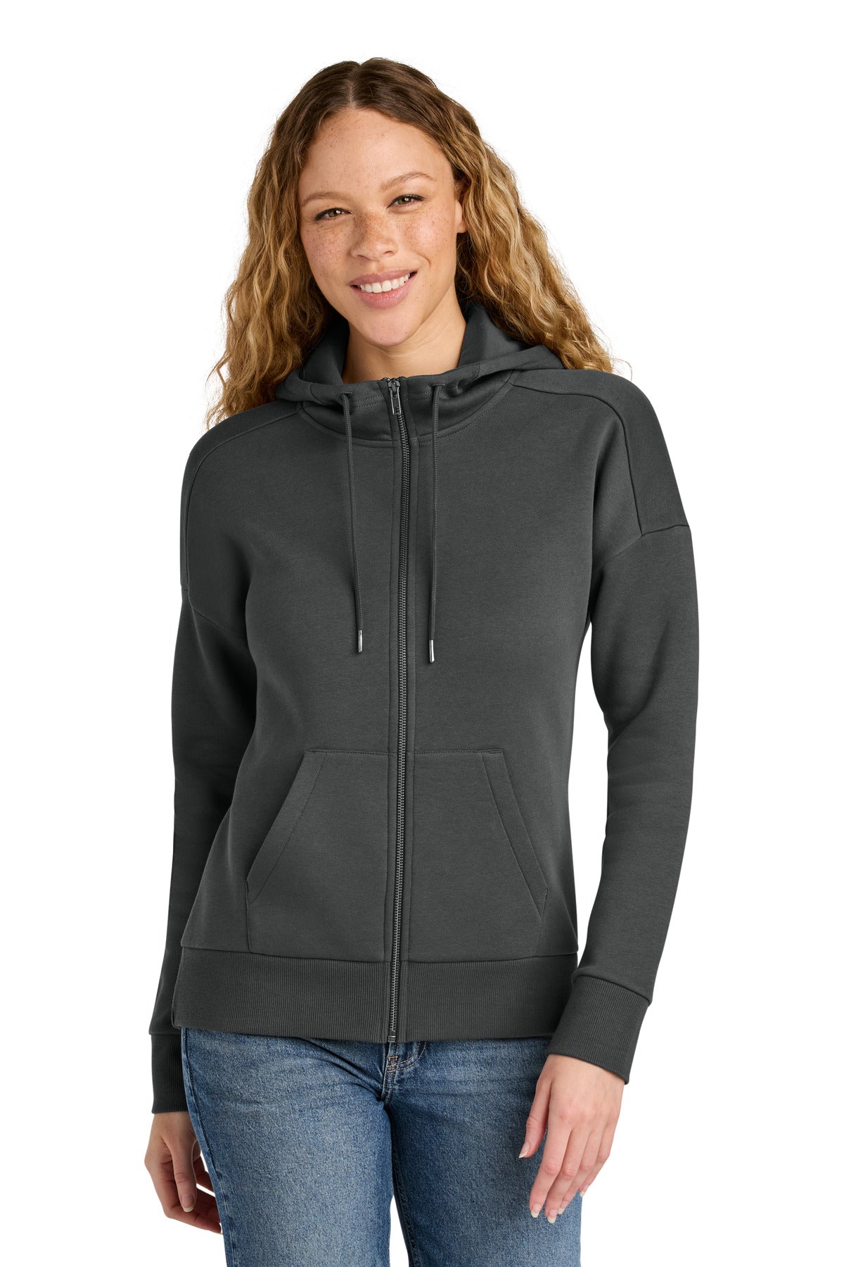 District ® Women's Perfect Weight ® Fleece Drop Shoulder Full-Zip Hoodie DT1104