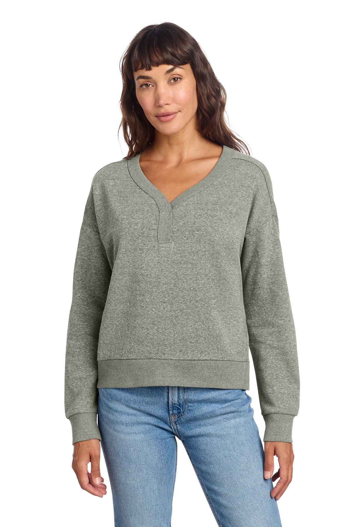 District ® Women's Perfect Tri ® Fleece V-Neck Sweatshirt DT1312