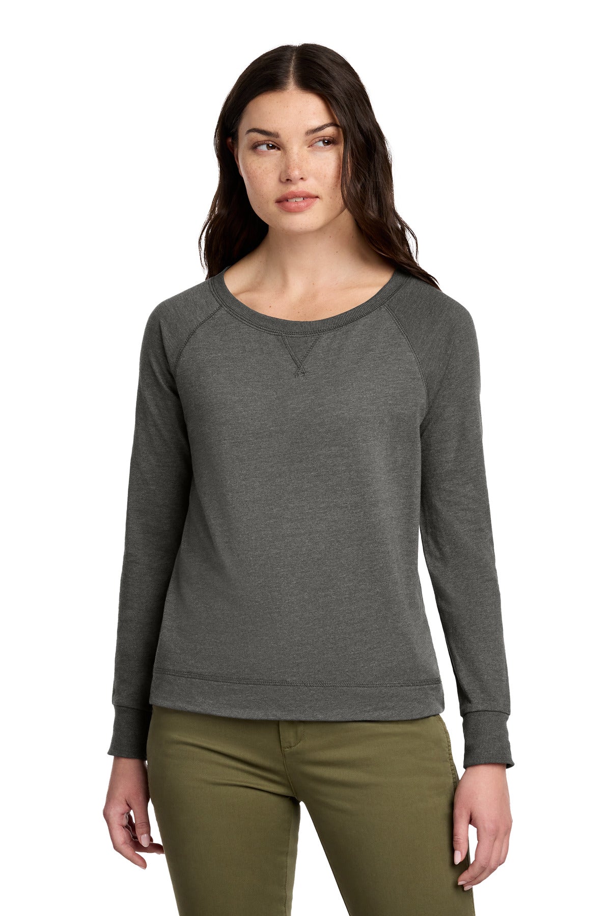District ® Women's Featherweight French Terry ™ Long Sleeve Crewneck DT672