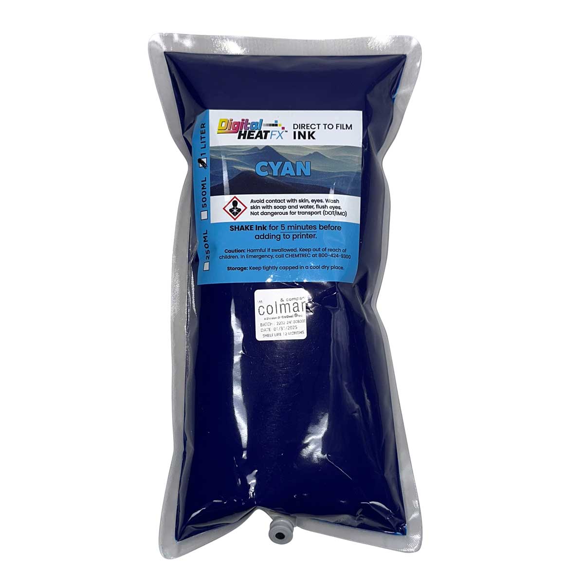 DTF Cyan Ink - 1000ml Bag