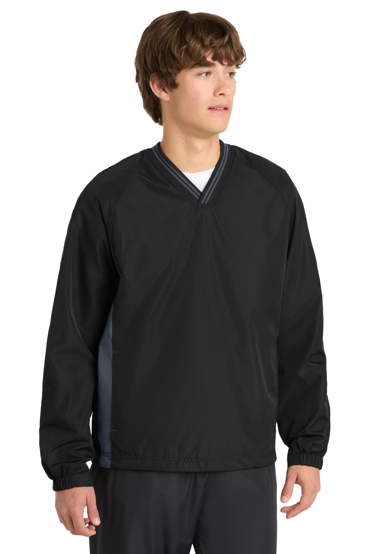 Sport-Tek ® Tipped V-Neck Raglan Wind Shirt. JST62