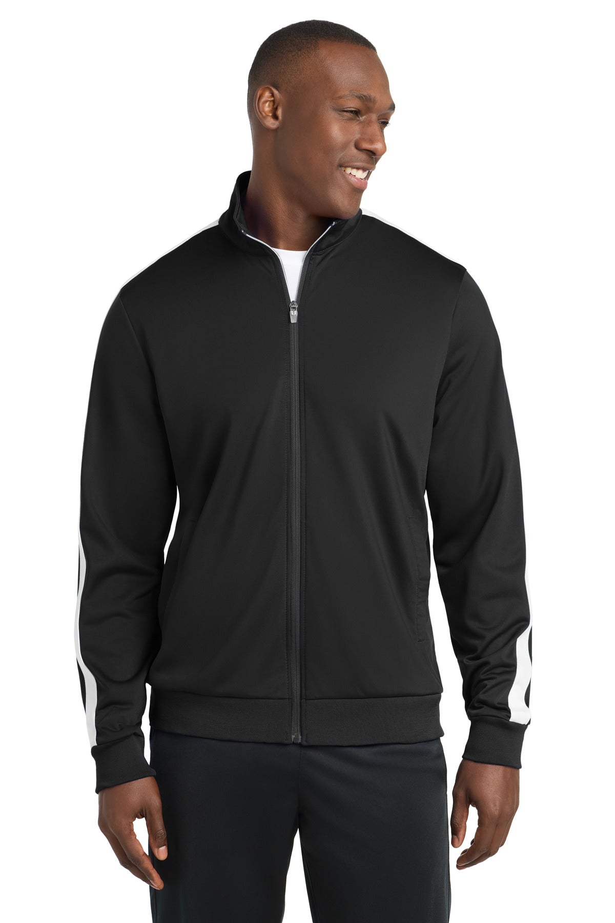 Sport-Tek ® Tricot Sleeve Stripe Track Jacket. JST94