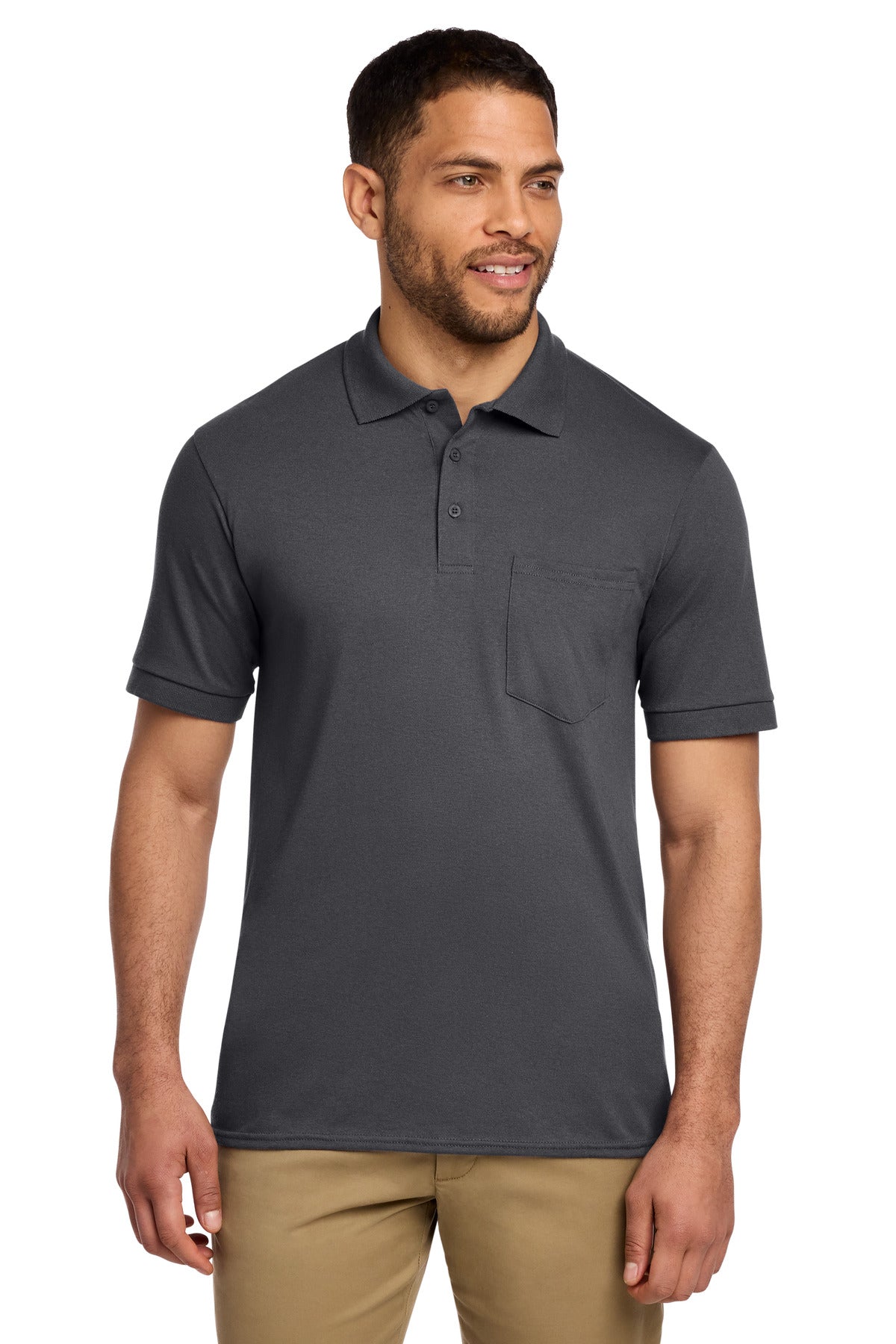Port & Co ® Core Blend Jersey Knit Pocket Polo. KP55P
