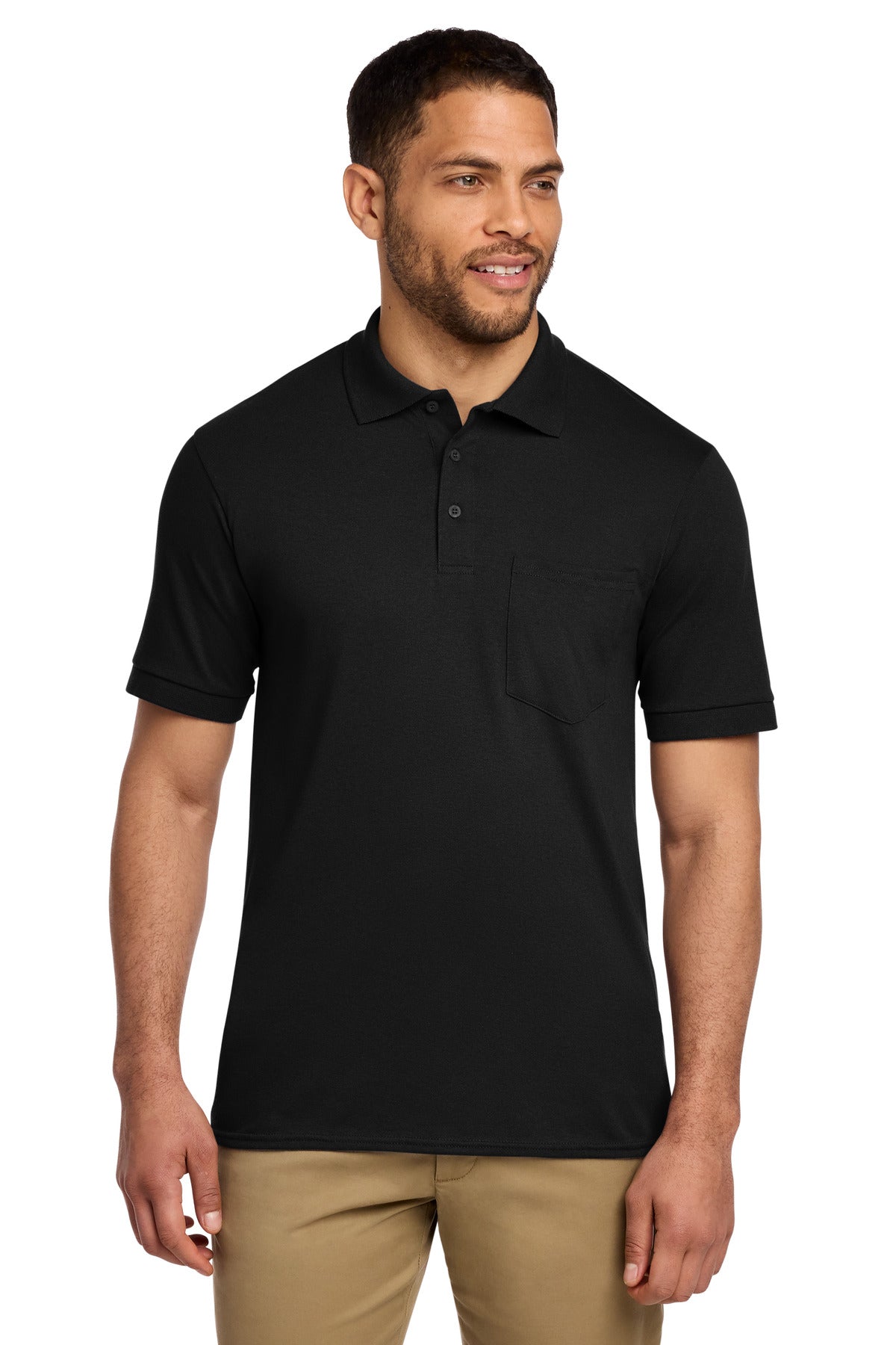 Port & Co ® Core Blend Jersey Knit Pocket Polo. KP55P