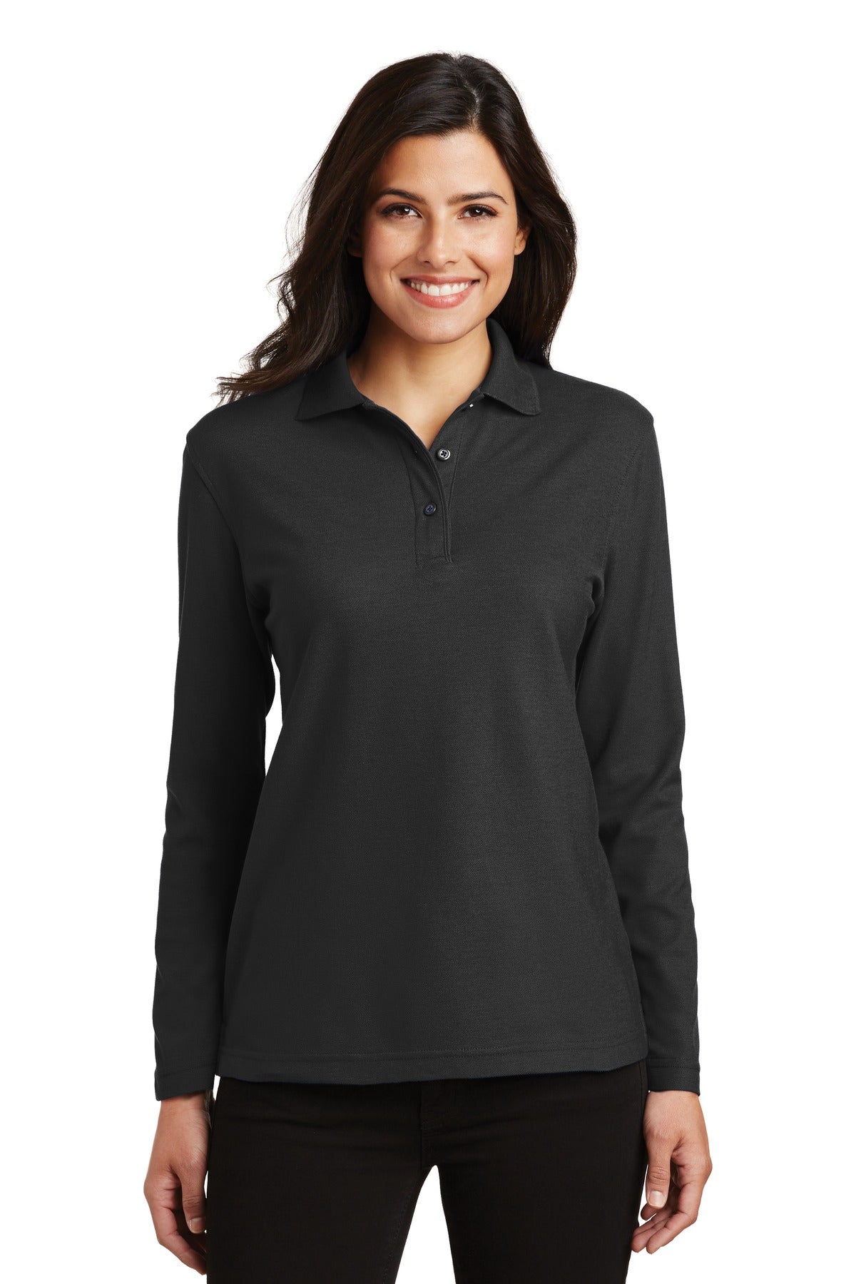 Port Authority ® Women's Silk Touch™ Long Sleeve Polo. L500LS