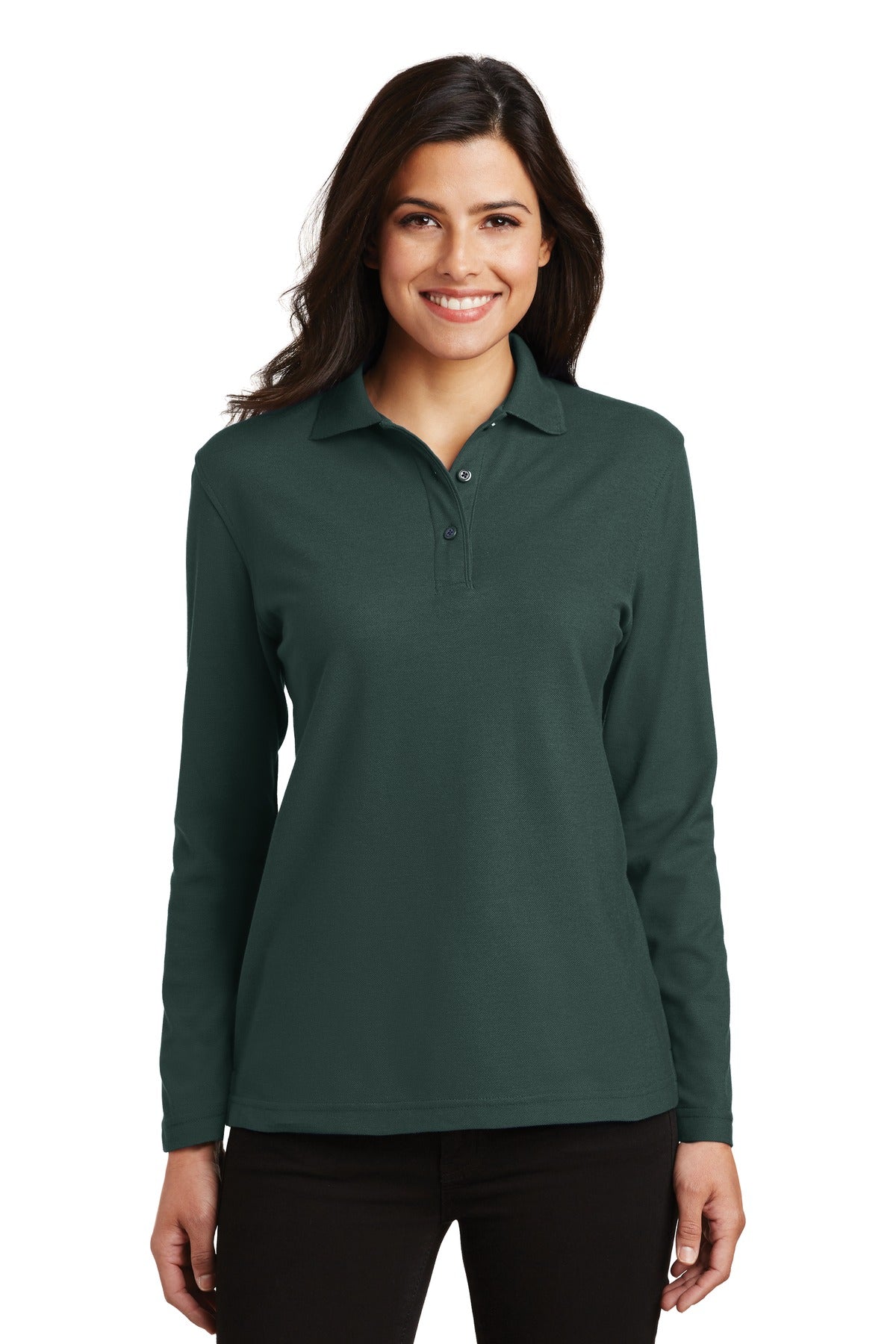 Port Authority ® Women's Silk Touch™ Long Sleeve Polo. L500LS