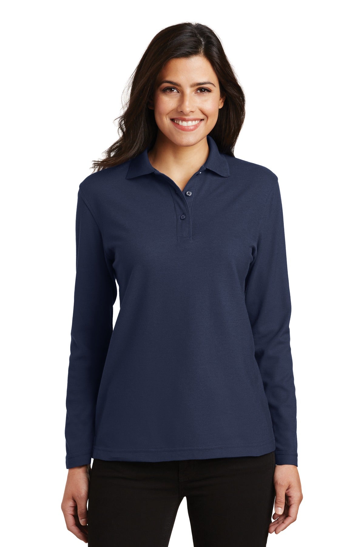 Port Authority ® Women's Silk Touch™ Long Sleeve Polo. L500LS