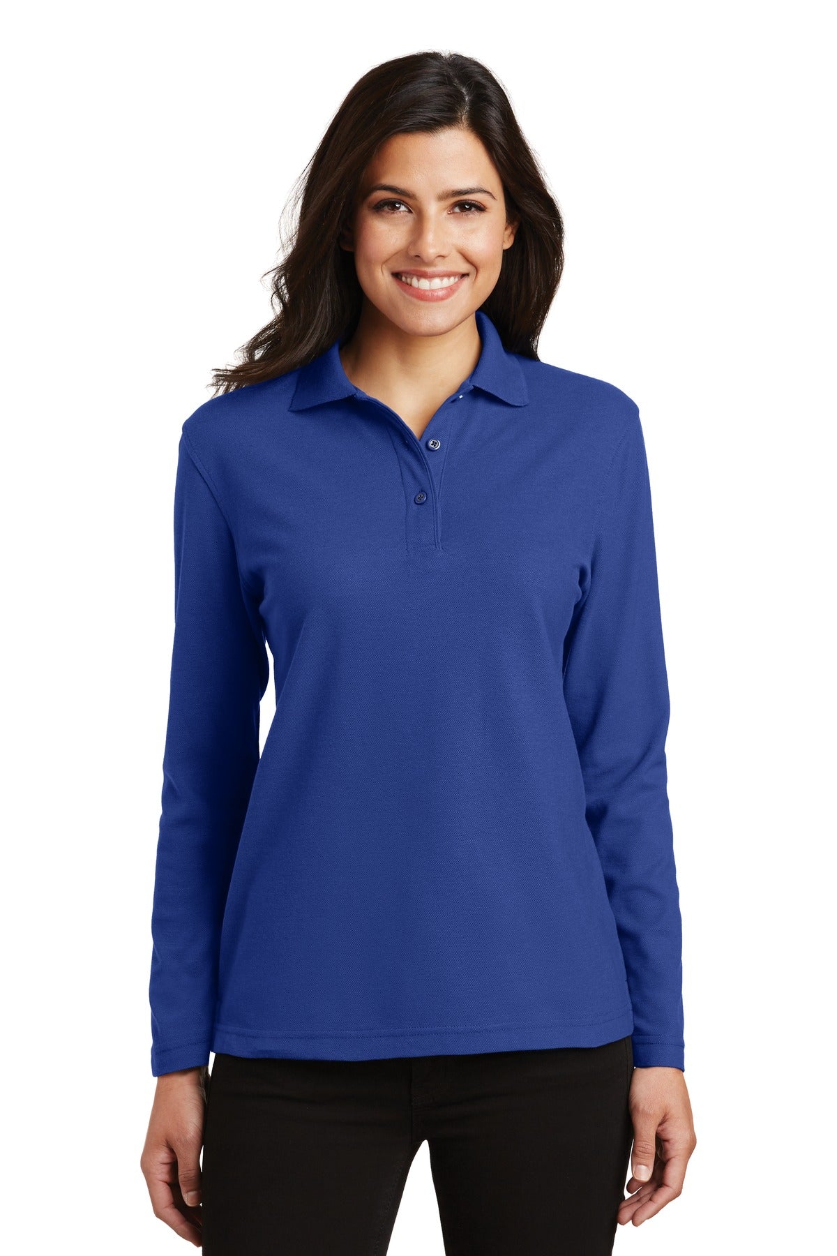 Port Authority ® Women's Silk Touch™ Long Sleeve Polo. L500LS