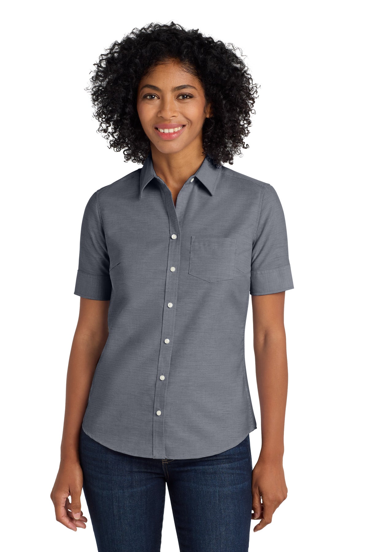 Port Authority ® Women's Short Sleeve SuperPro ™ Oxford Shirt. L659