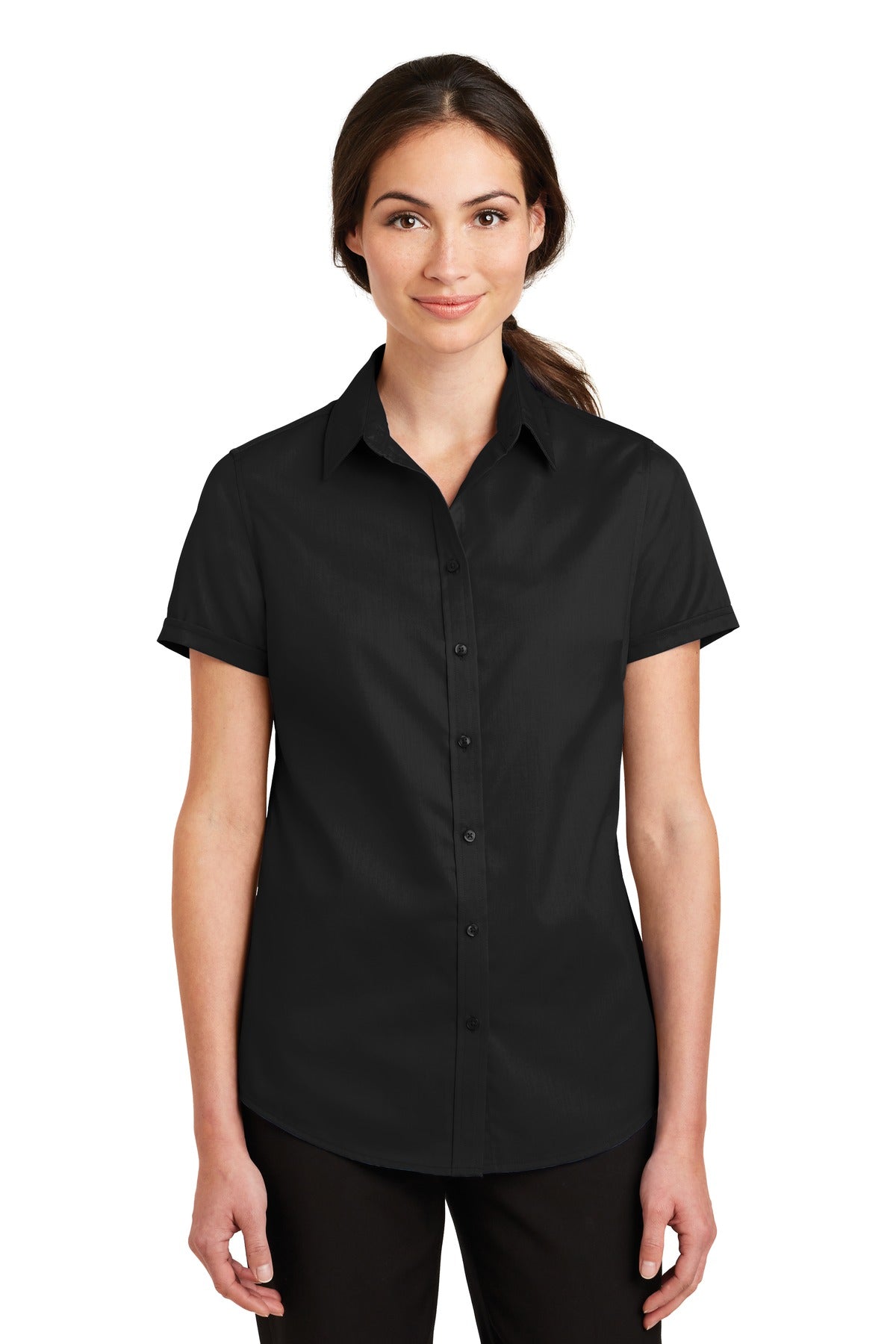 Port Authority ® Women's Short Sleeve SuperPro ™ Twill Shirt. L664