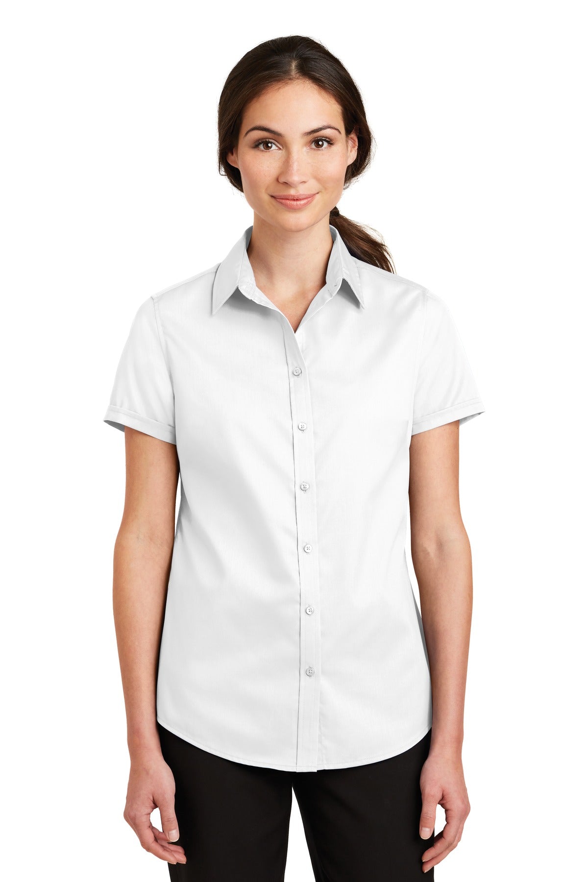 Port Authority ® Women's Short Sleeve SuperPro ™ Twill Shirt. L664