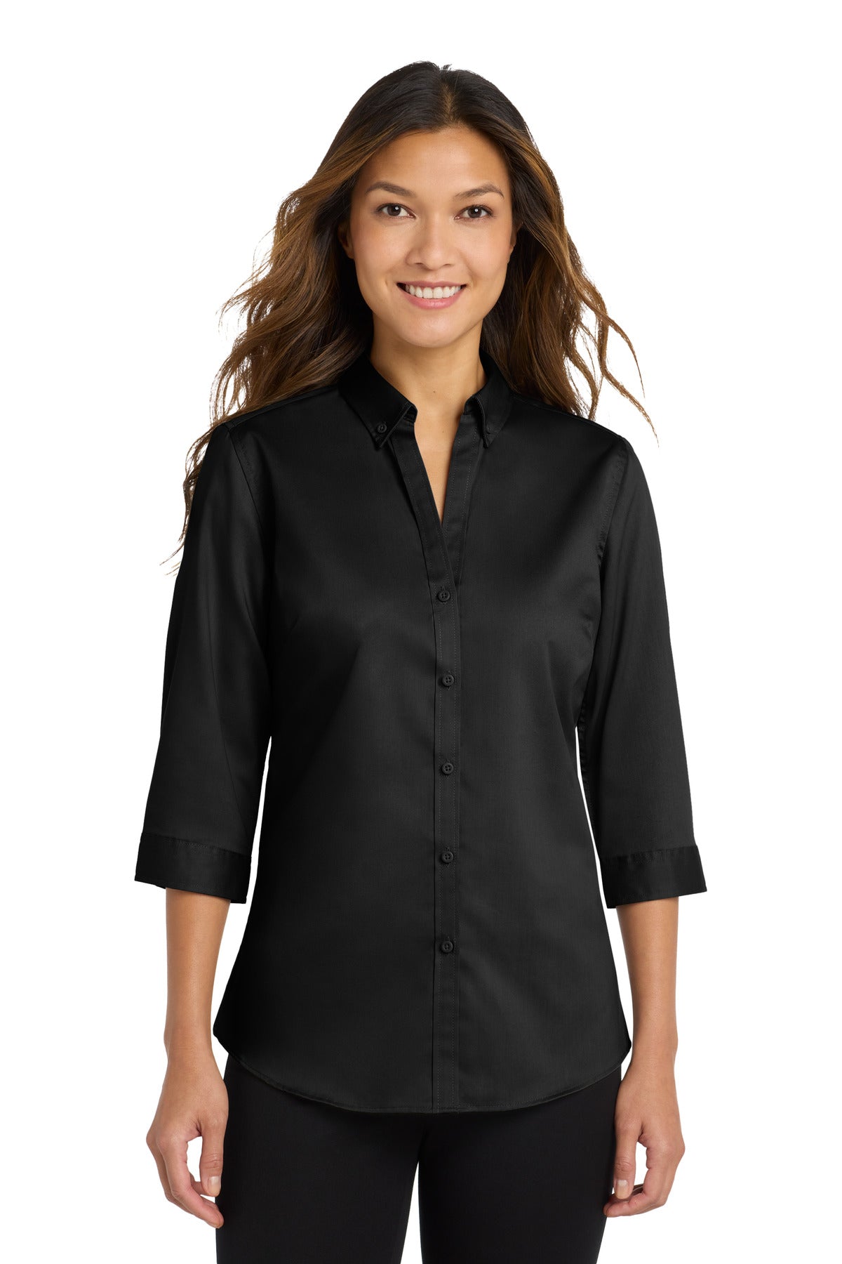 Port Authority ® Women's 3/4-Sleeve SuperPro ™ Twill Shirt. L665