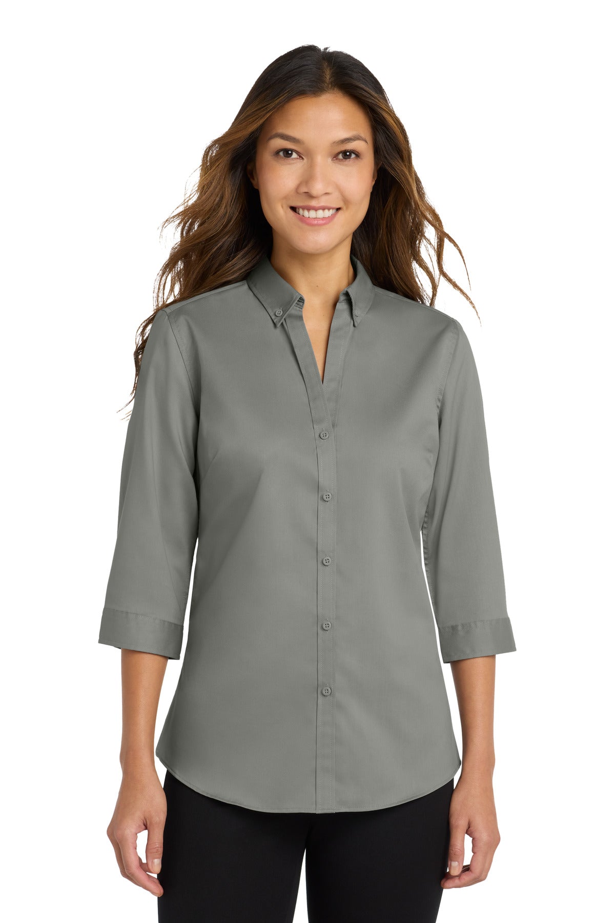 Port Authority ® Women's 3/4-Sleeve SuperPro ™ Twill Shirt. L665