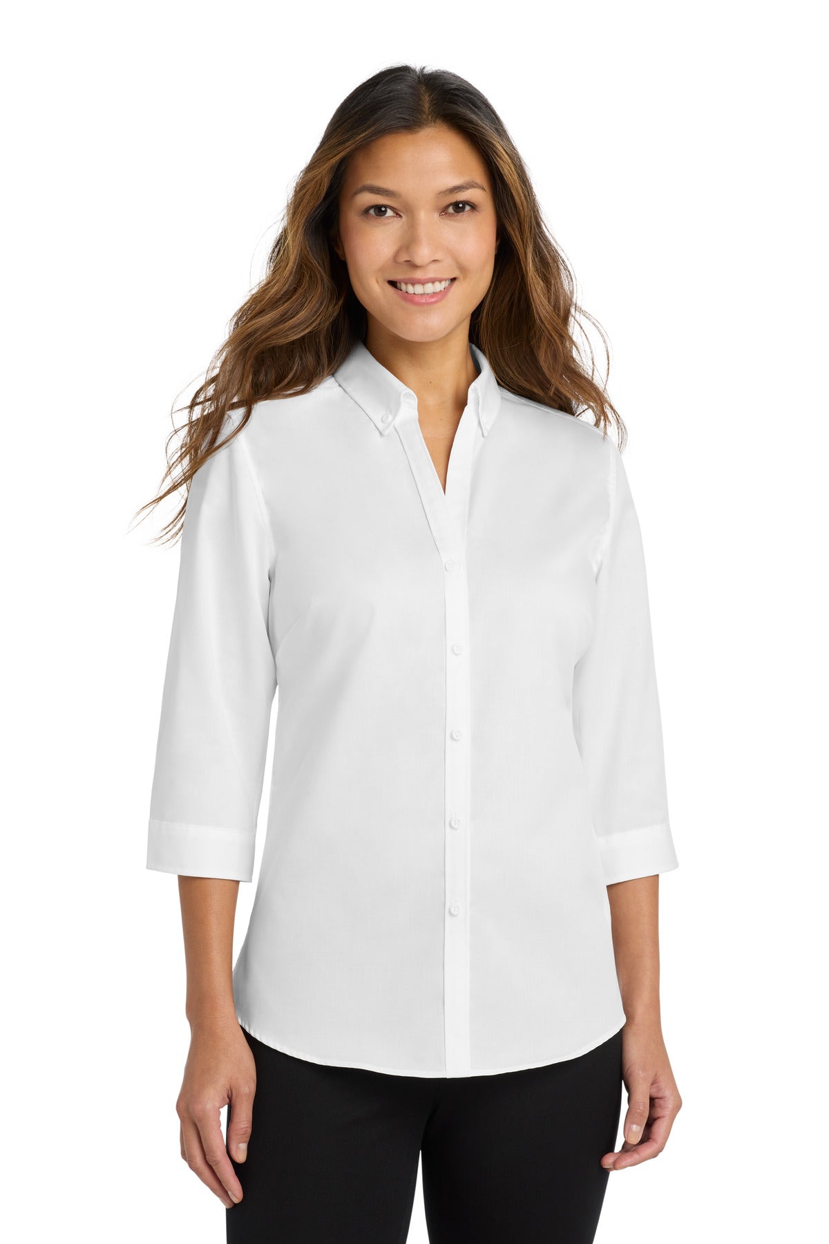 Port Authority ® Women's 3/4-Sleeve SuperPro ™ Twill Shirt. L665