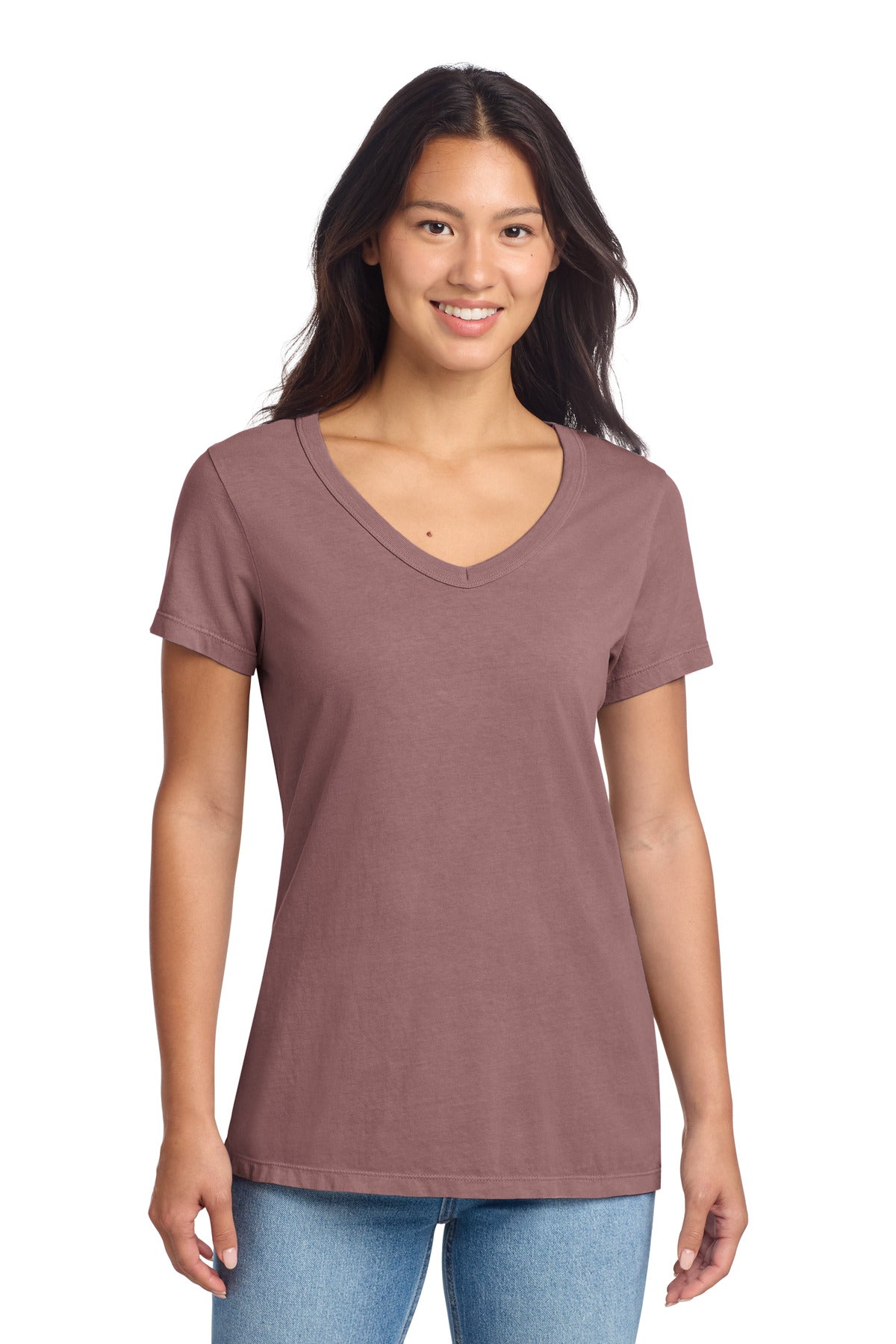 Port & Co ® Women's Beach Wash ® Garment-Dyed V-Neck Tee LPC099V