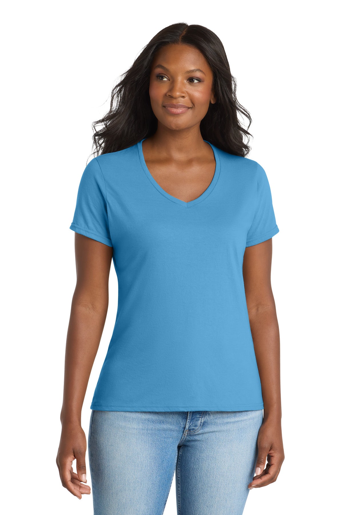 Port & Co ® Women's Performance Blend V-Neck Tee. LPC381V