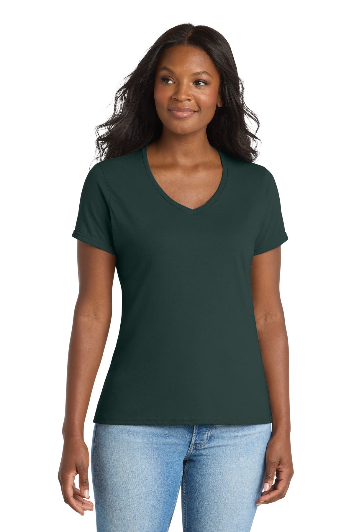 Port & Co ® Women's Performance Blend V-Neck Tee. LPC381V