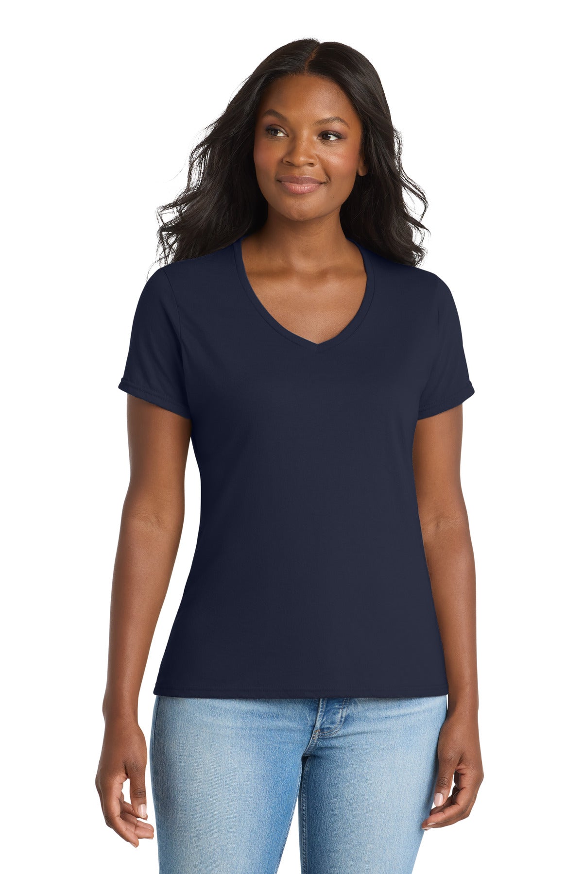 Port & Co ® Women's Performance Blend V-Neck Tee. LPC381V