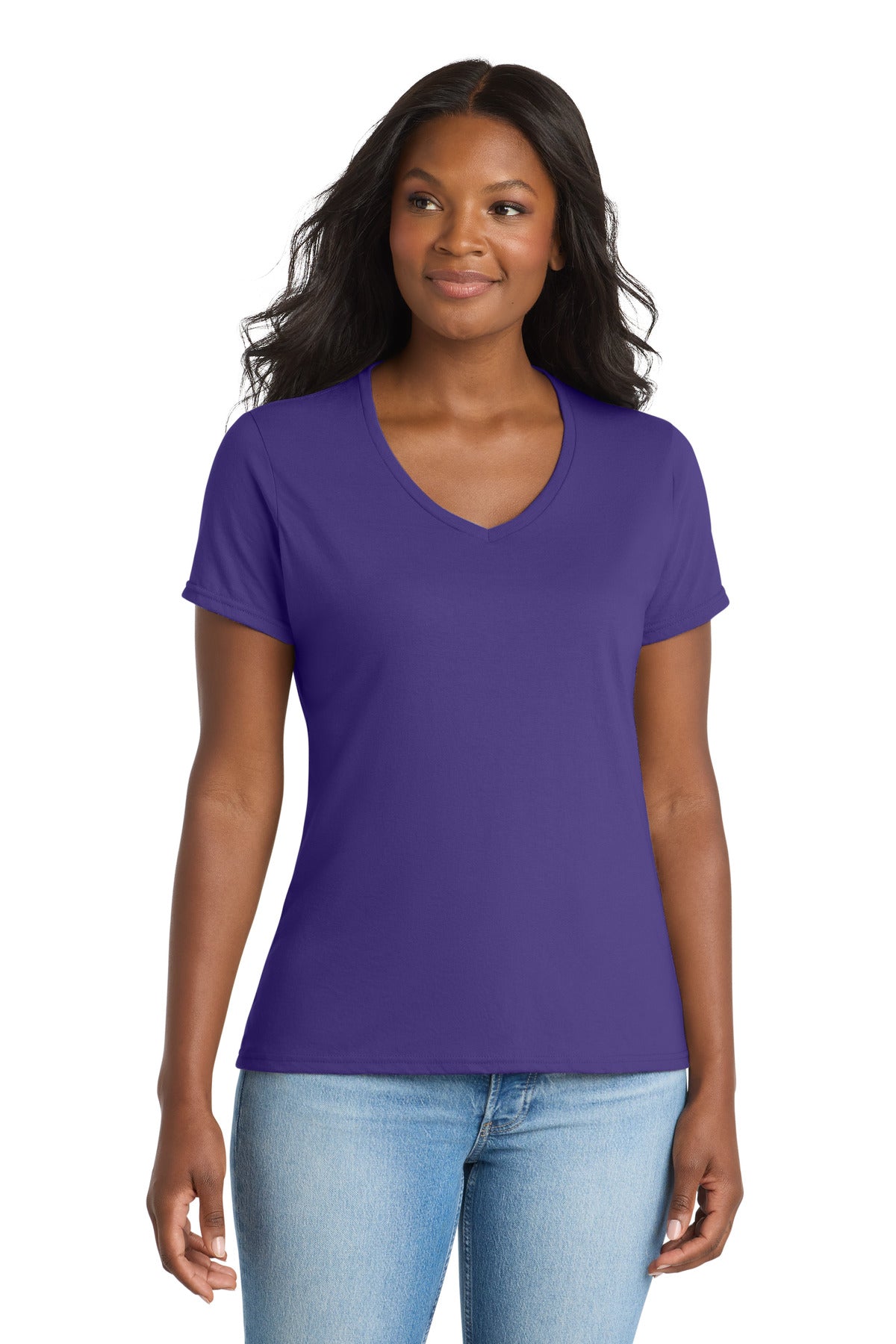 Port & Co ® Women's Performance Blend V-Neck Tee. LPC381V