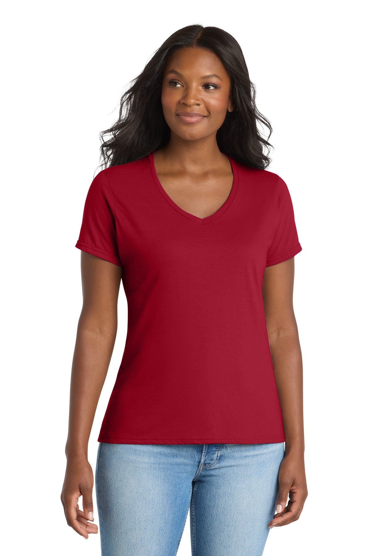 Port & Co ® Women's Performance Blend V-Neck Tee. LPC381V