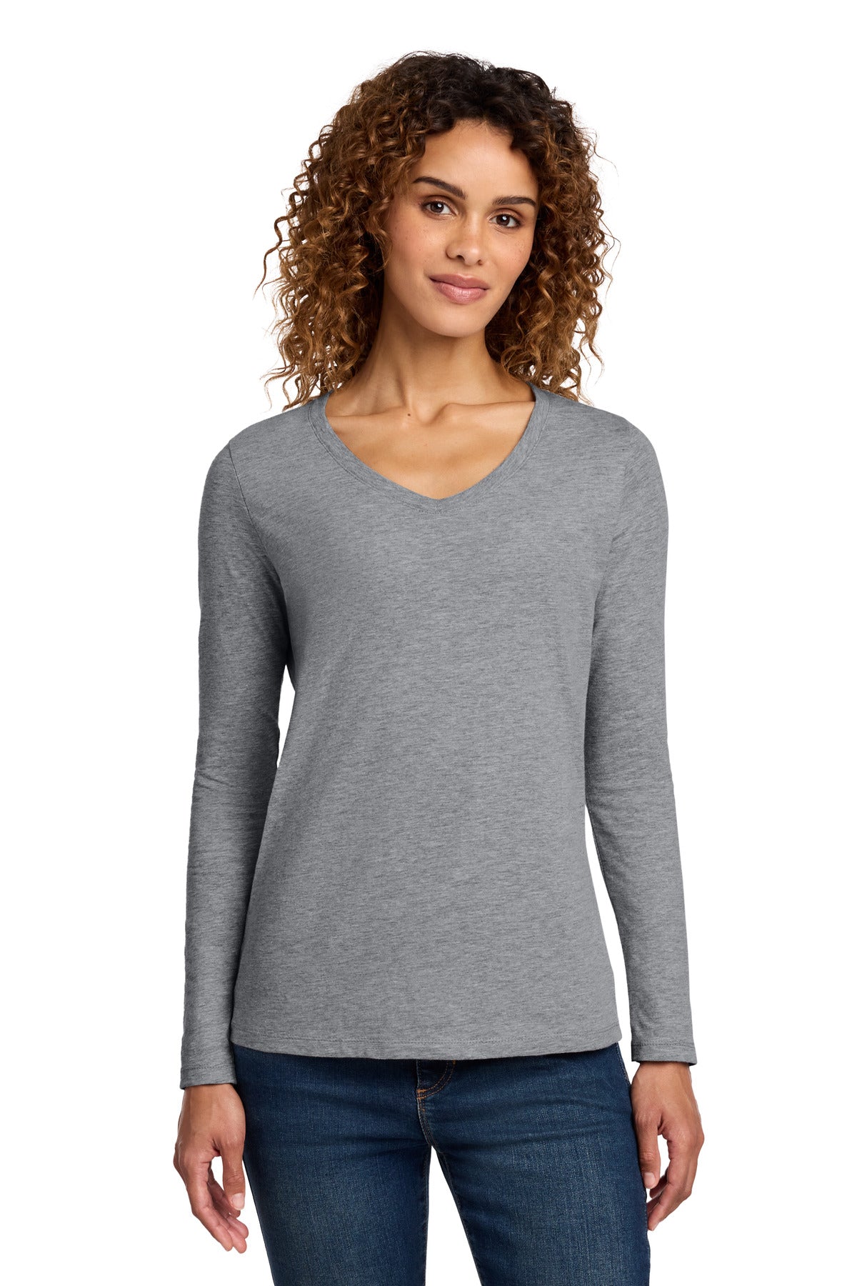 Port & Co ® Women's Long Sleeve Fan Favorite V-Neck Tee. LPC450VLS