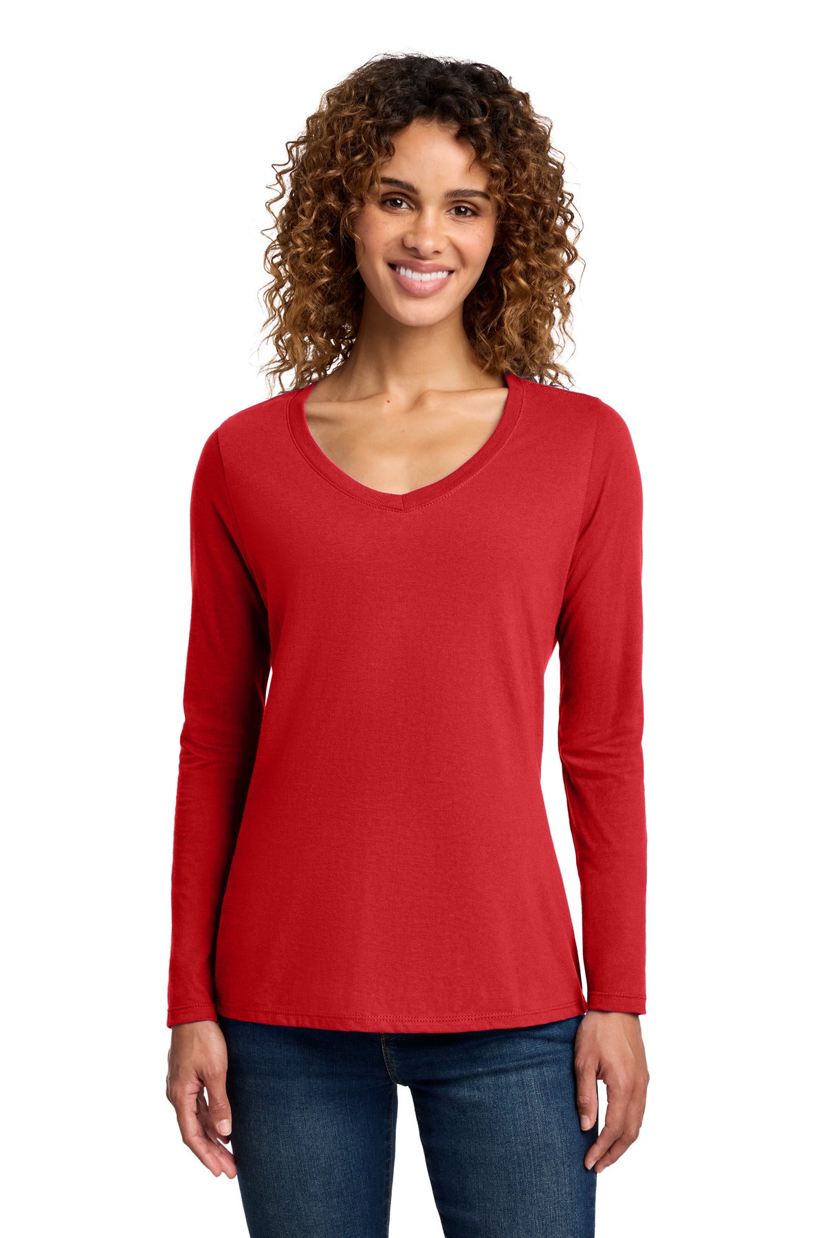 Port & Co ® Women's Long Sleeve Fan Favorite V-Neck Tee. LPC450VLS