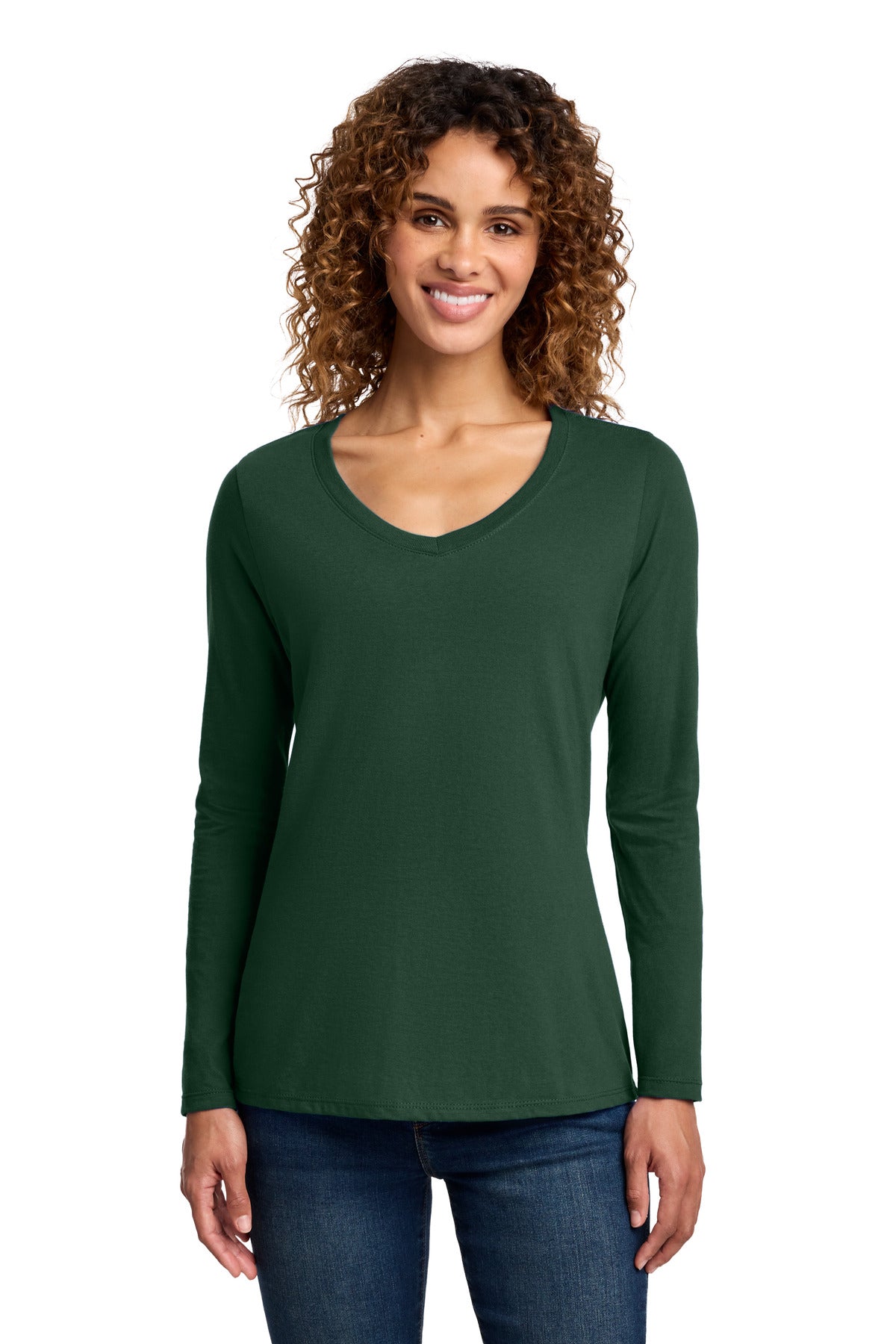 Port & Co ® Women's Long Sleeve Fan Favorite V-Neck Tee. LPC450VLS