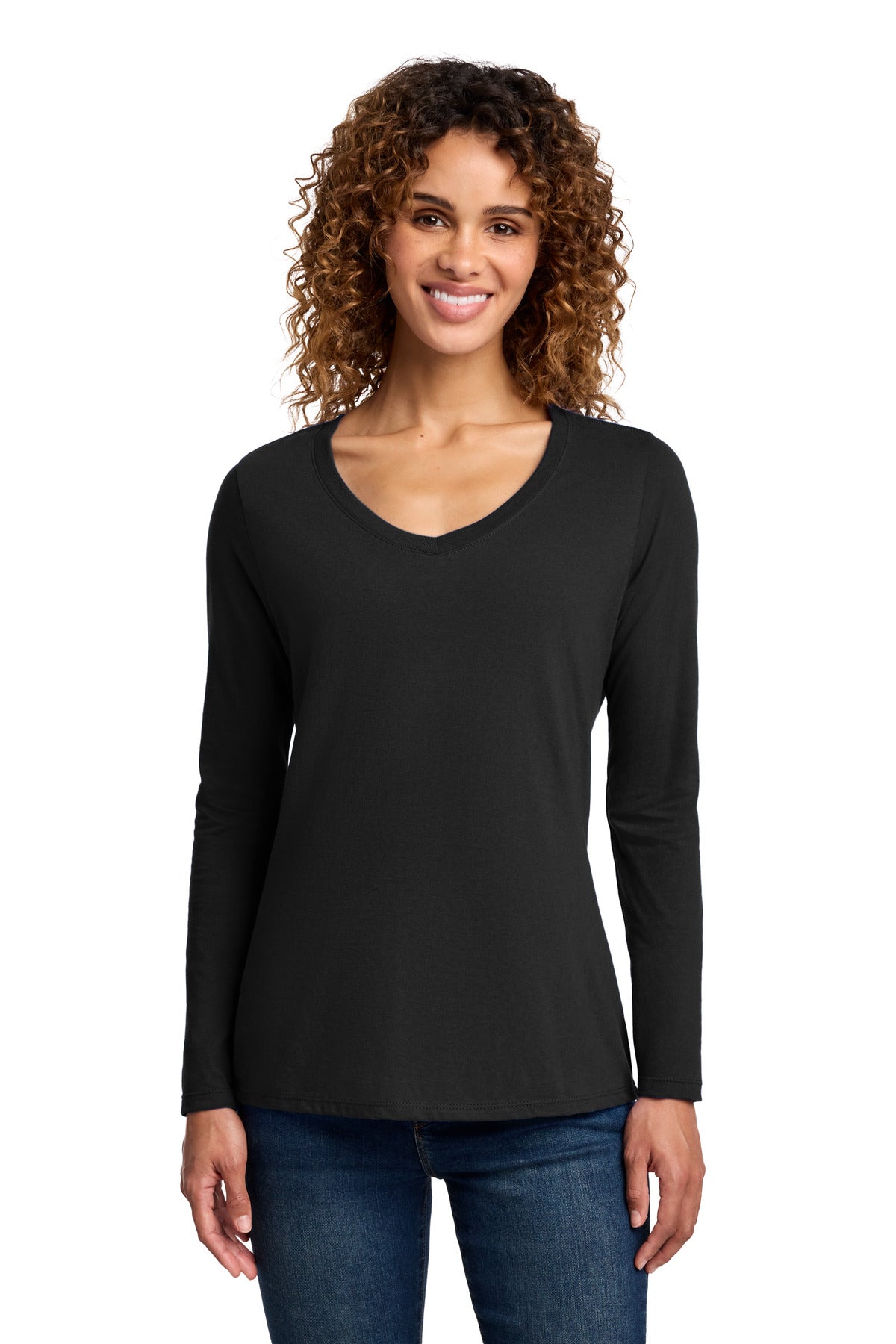 Port & Co ® Women's Long Sleeve Fan Favorite V-Neck Tee. LPC450VLS