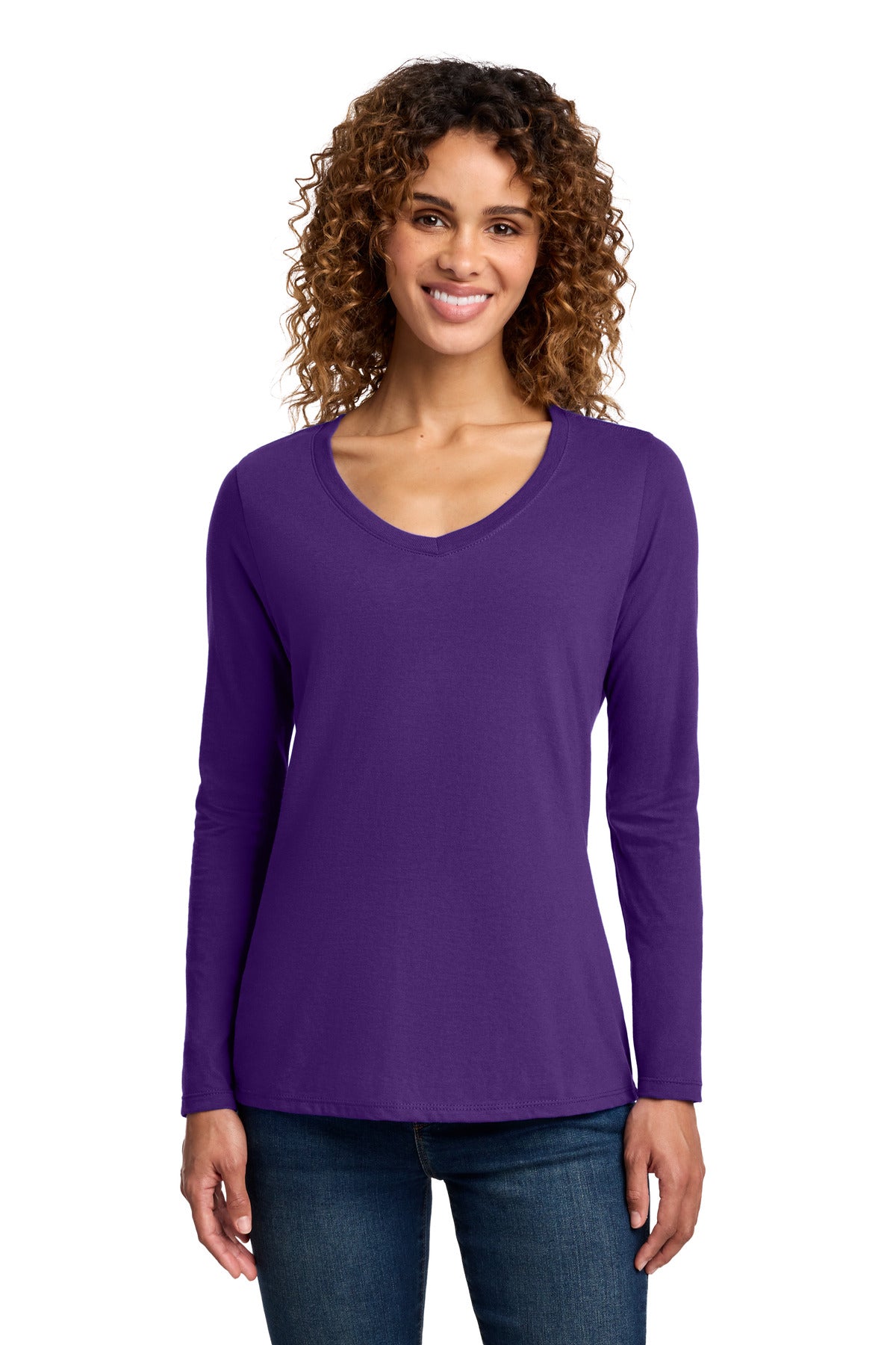 Port & Co ® Women's Long Sleeve Fan Favorite V-Neck Tee. LPC450VLS