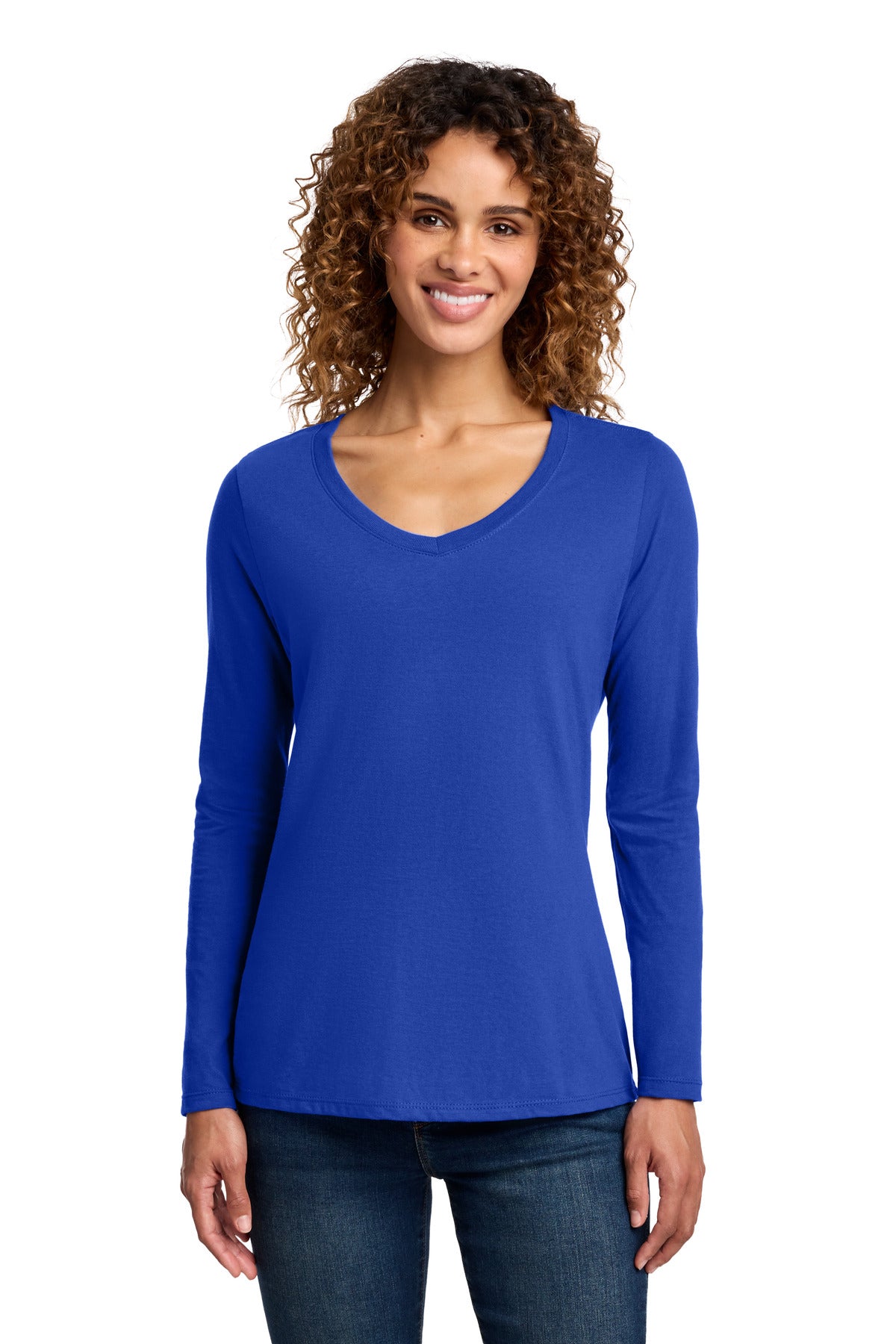 Port & Co ® Women's Long Sleeve Fan Favorite V-Neck Tee. LPC450VLS
