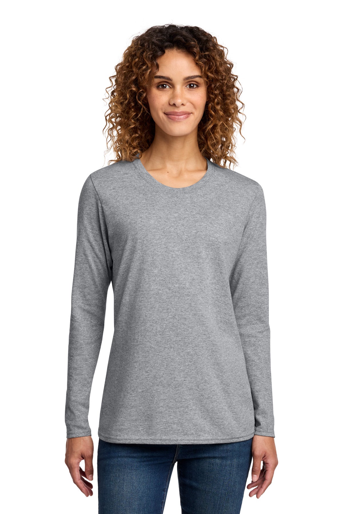 Port & Co ® Women's Long Sleeve Core Cotton Tee. LPC54LS