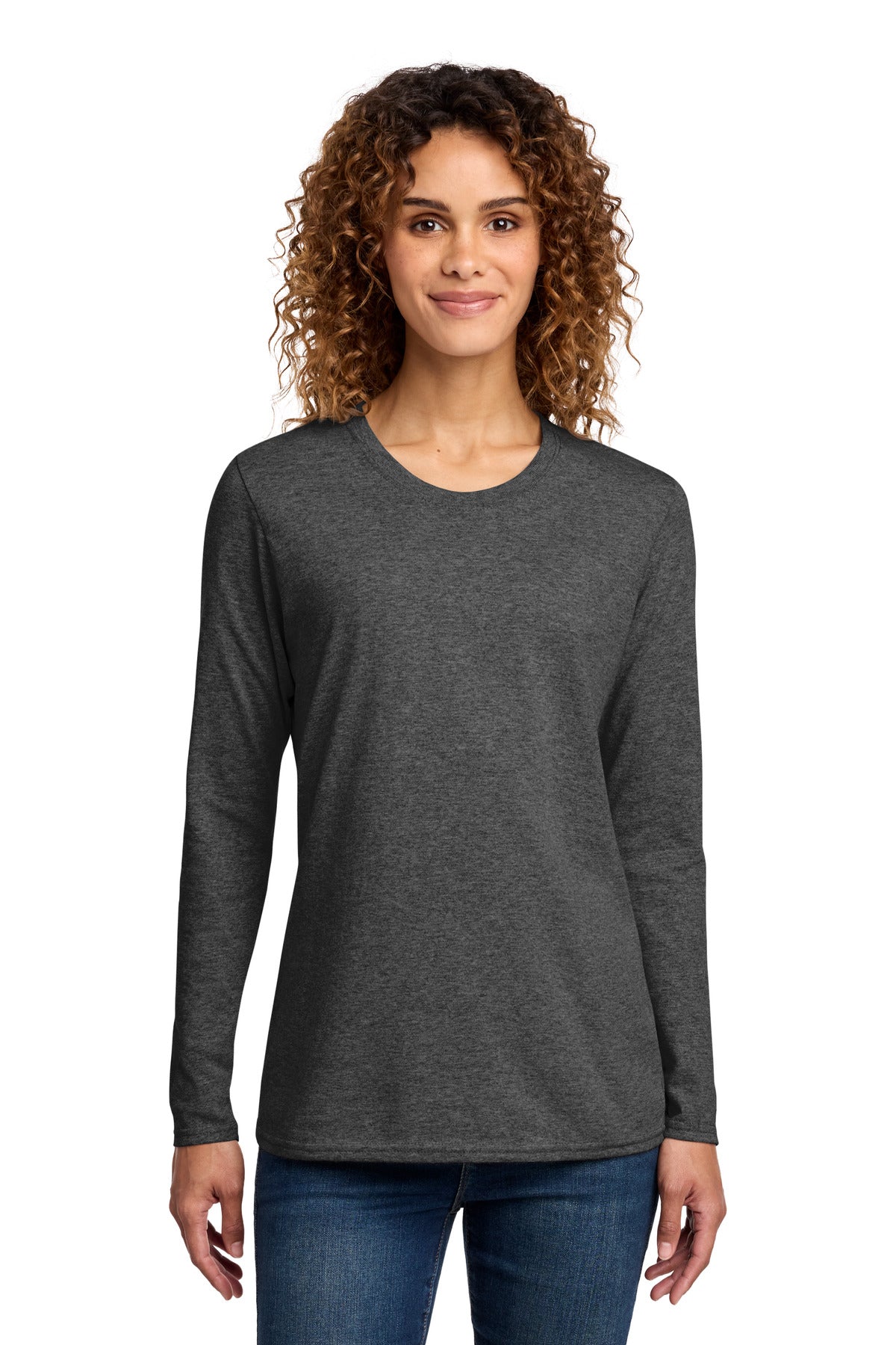 Port & Co ® Women's Long Sleeve Core Cotton Tee. LPC54LS