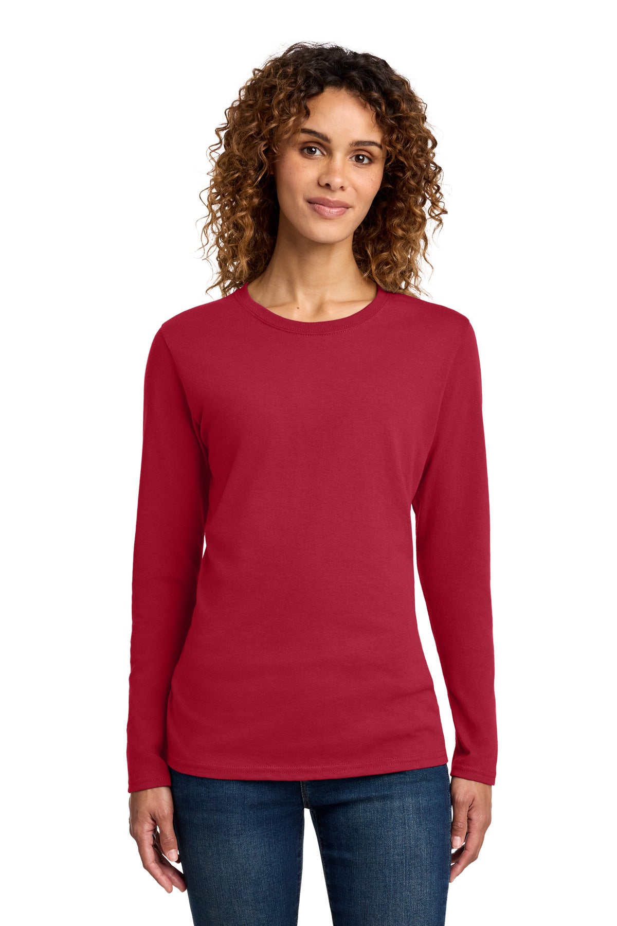 Port & Co ® Women's Long Sleeve Core Cotton Tee. LPC54LS