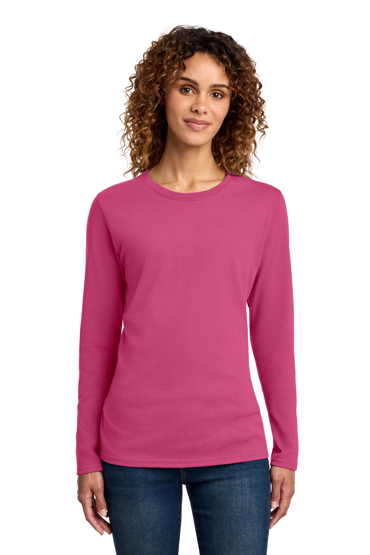 Port & Co ® Women's Long Sleeve Core Cotton Tee. LPC54LS